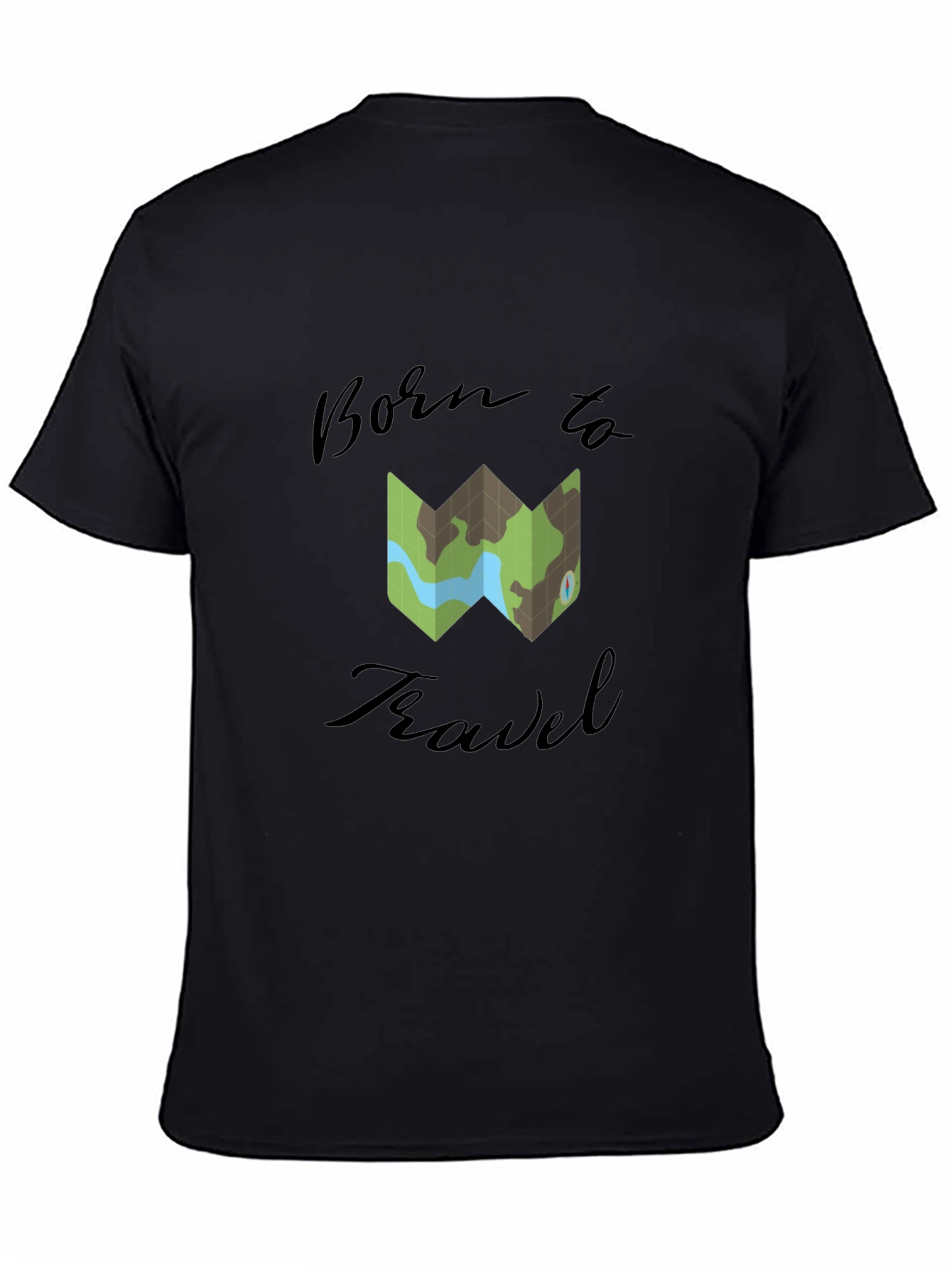 Black Born to Travel Graphic T-Shirt view 4