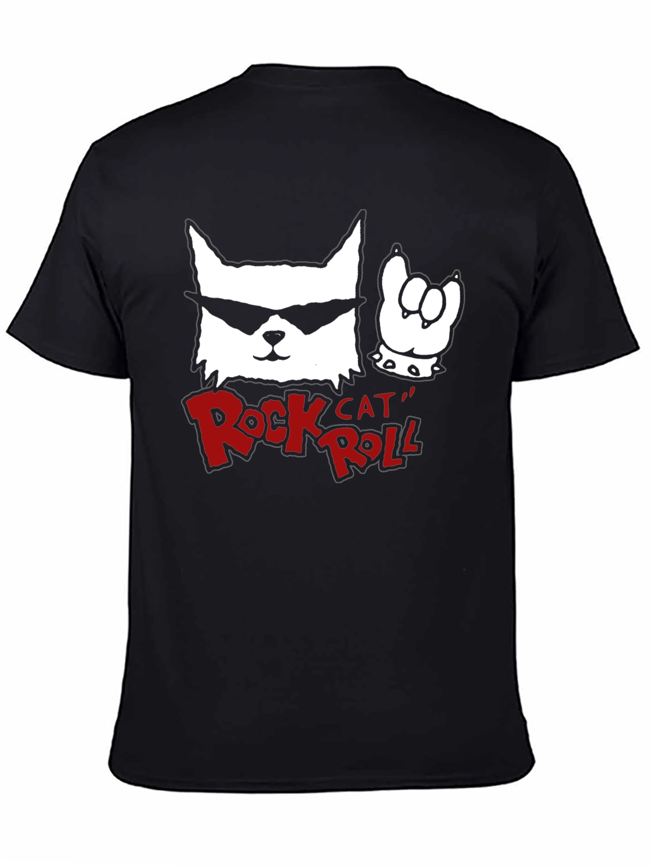 Rock Cat Roll Black T-Shirt - 4