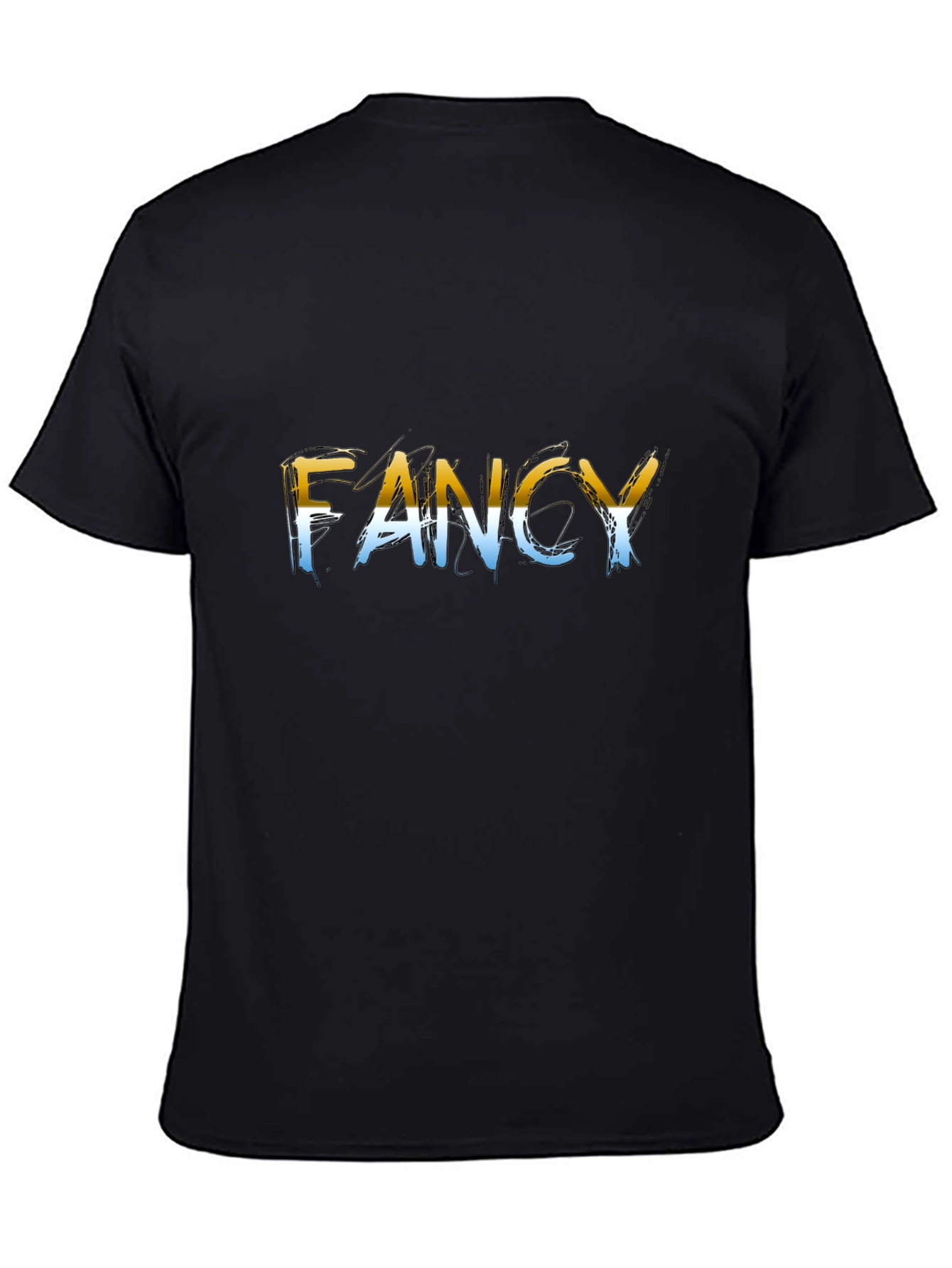 Black Fancy Graphic Print Black T-Shirt view 4