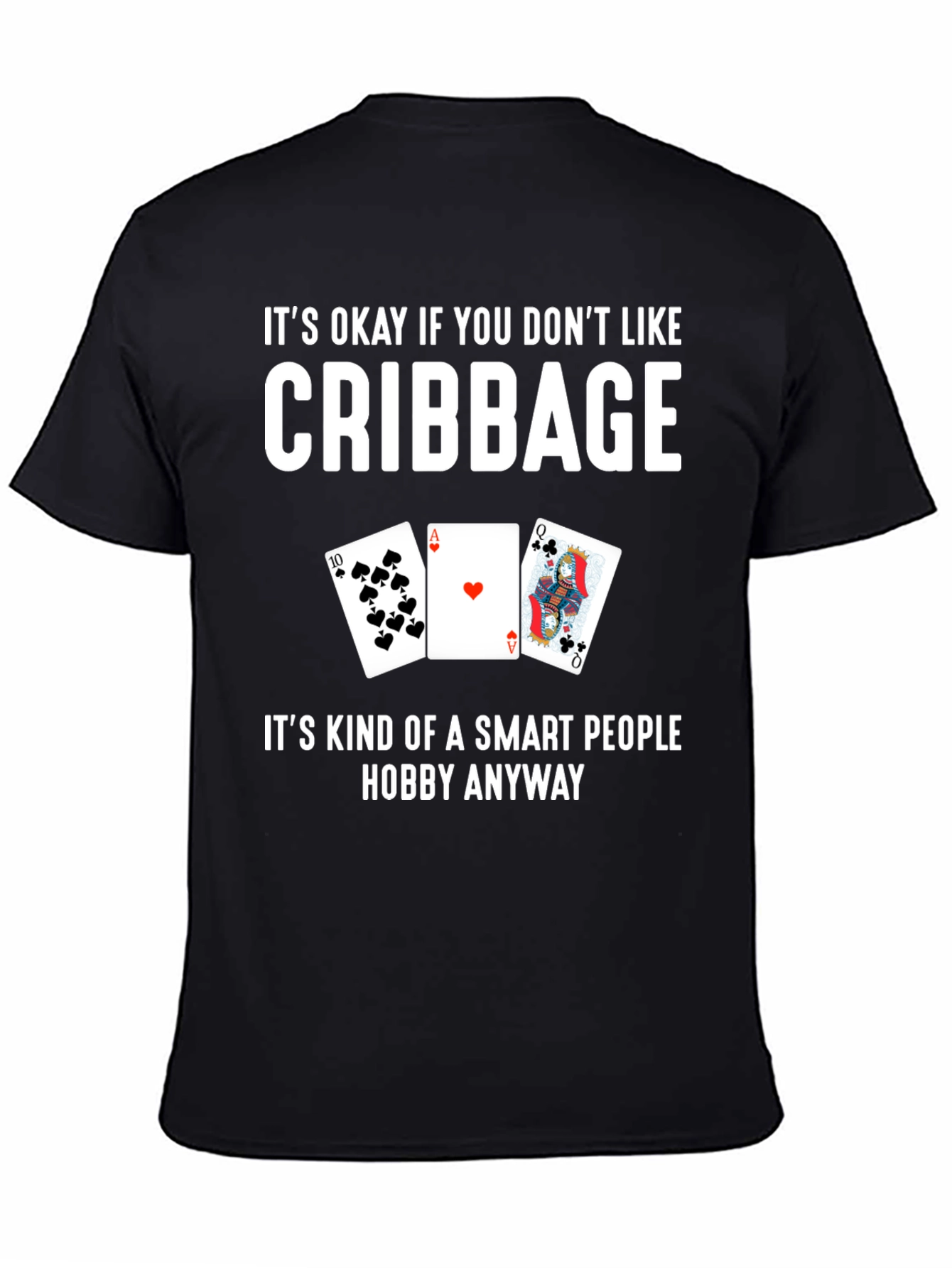 Black Cribbage Smart People Hobby Graphic Tee view 4