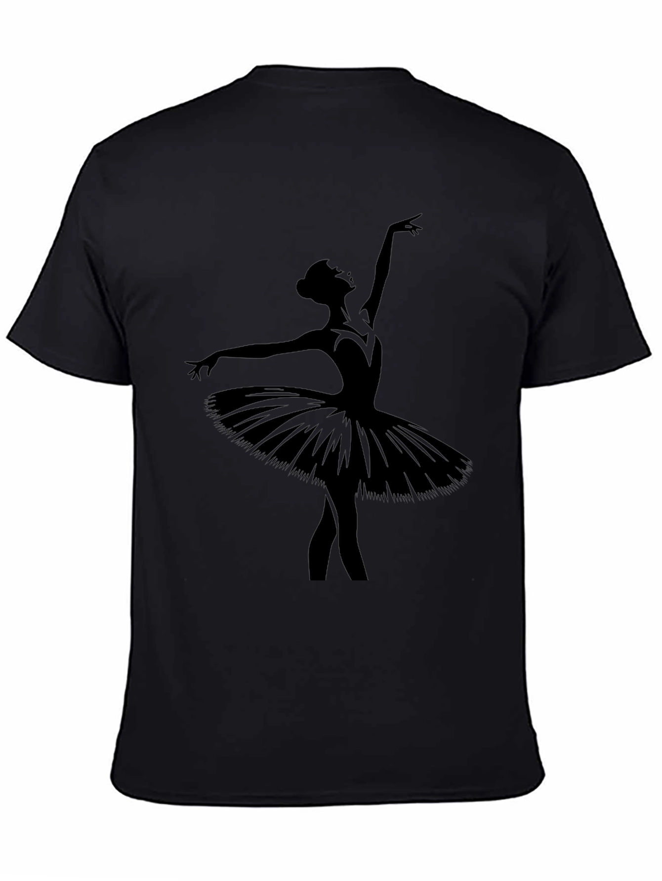 Black Ballerina Silhouette Graphic T-Shirt - Black view 4