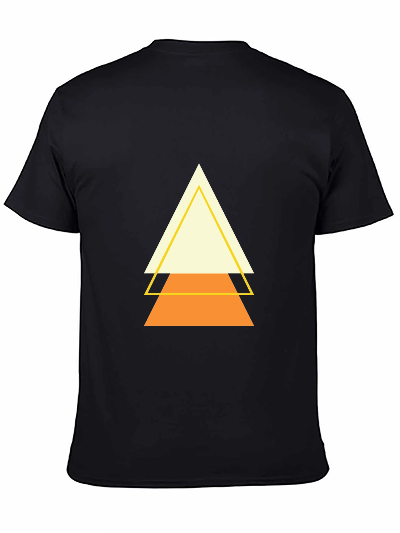 Black Geometric Triangle Graphic Tee - Modern Minimalist Design view 4