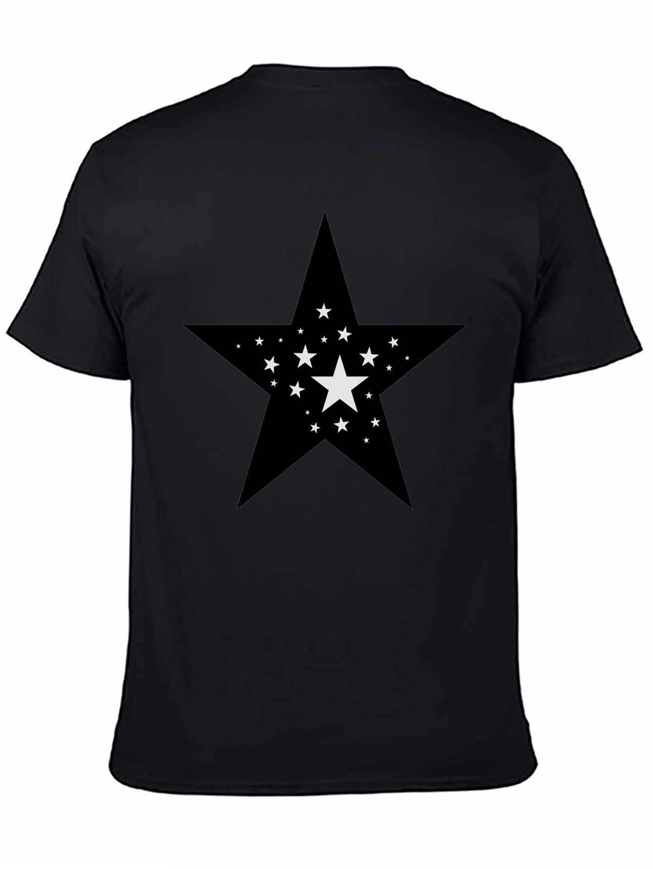 Black Starry Star Black T-Shirt view 4