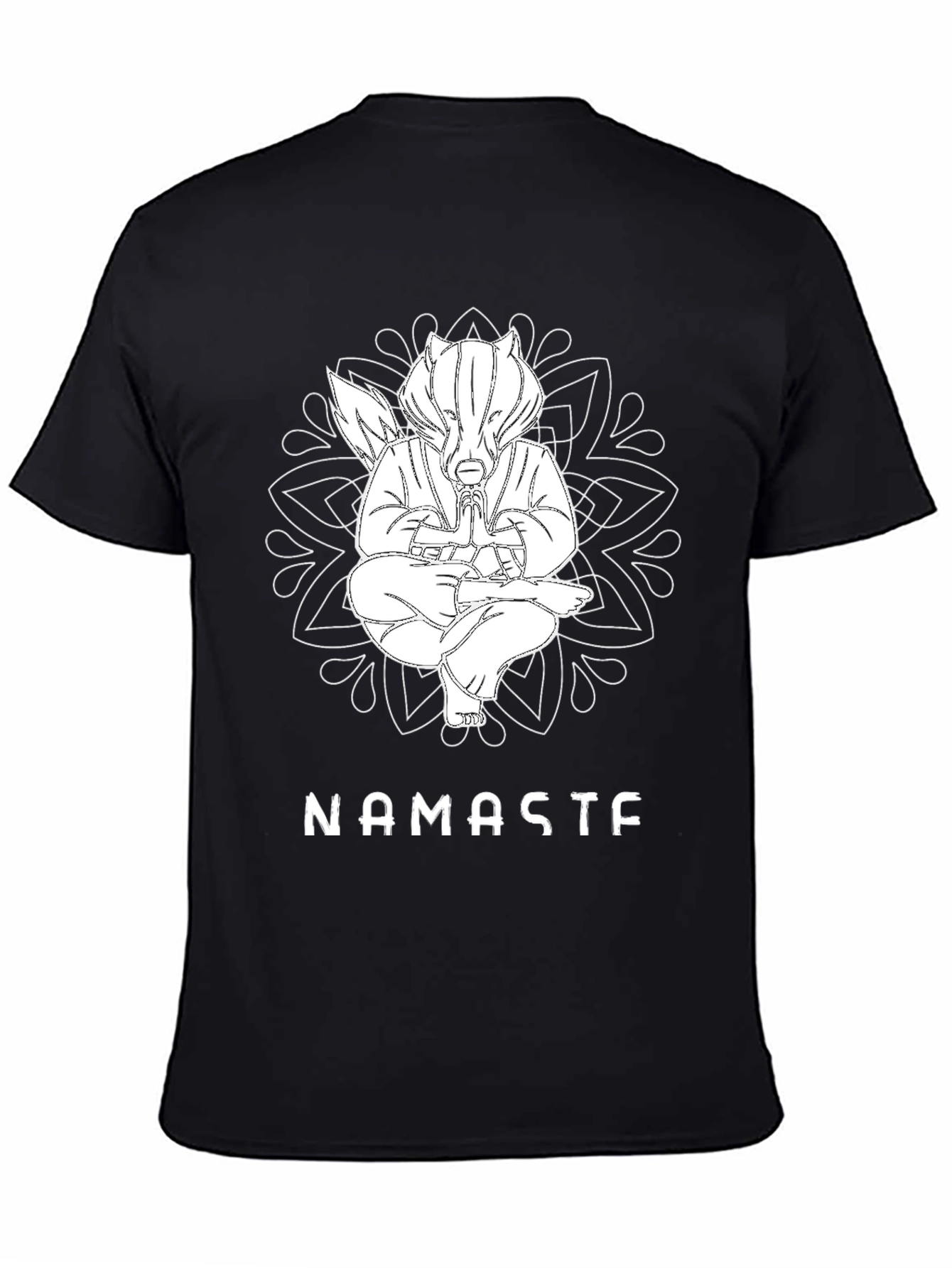 Black Namaste Badger Black T-Shirt view 4