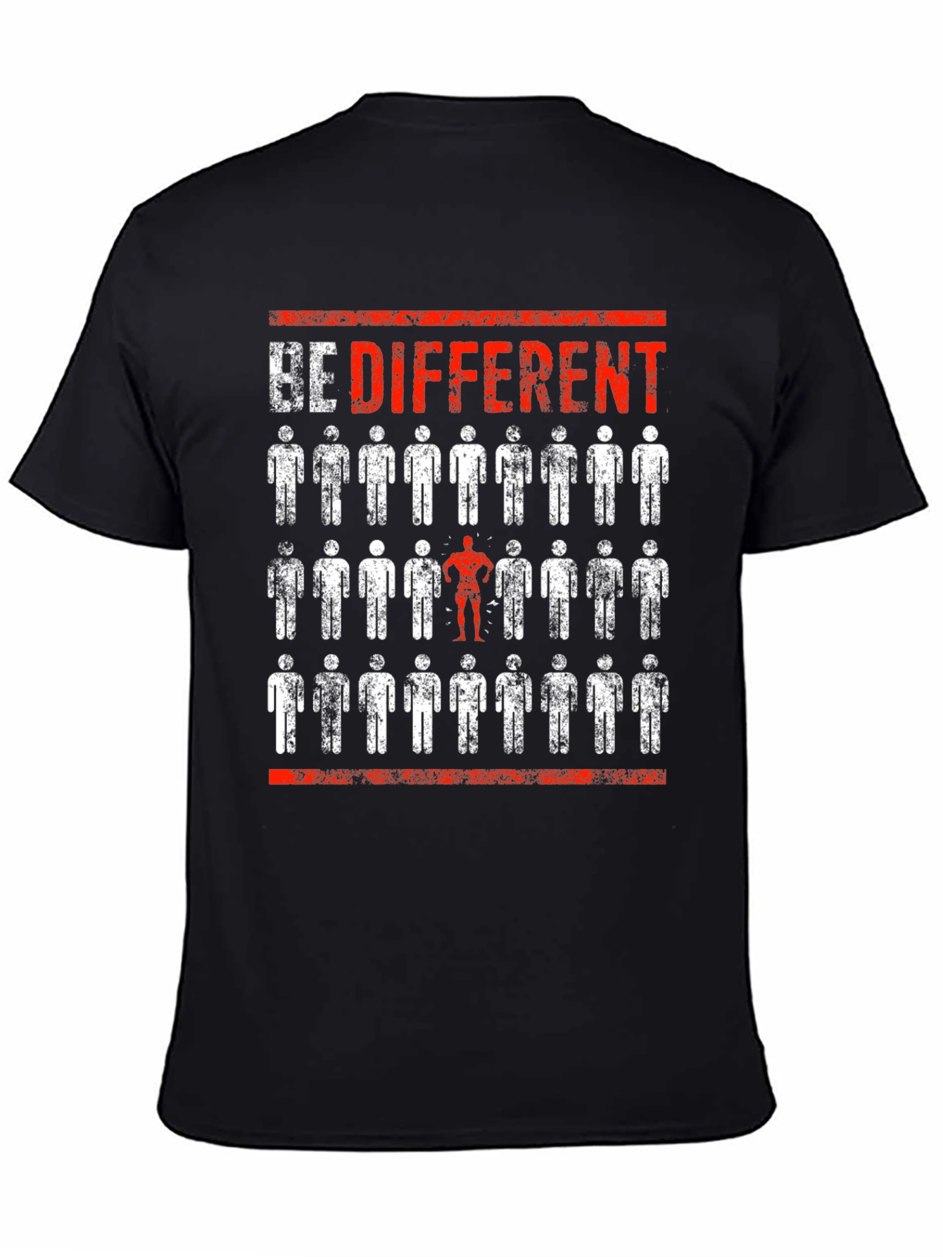 Black Be Different Graphic T-Shirt view 4