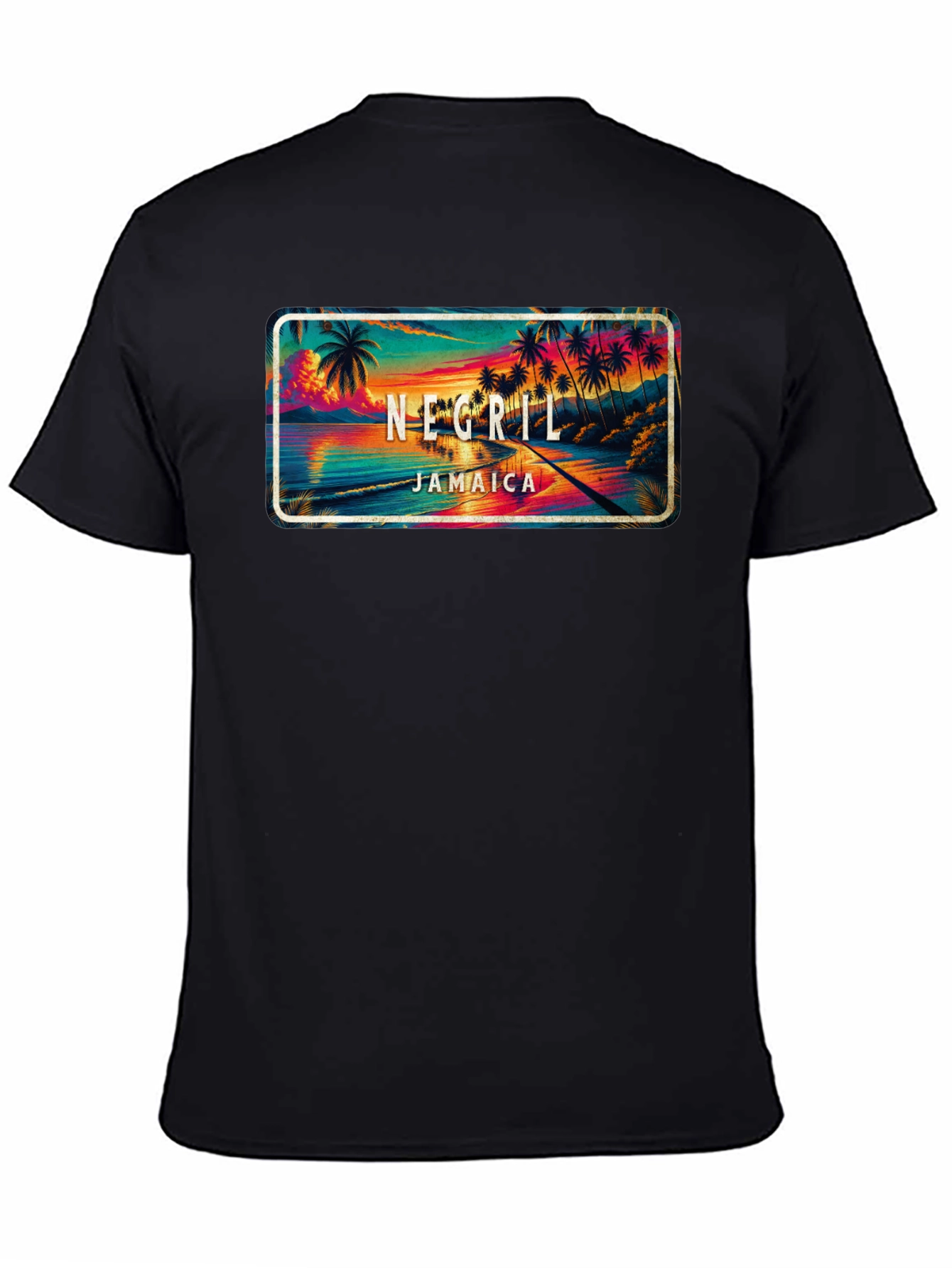 Negril Jamaica Graphic T-Shirt - Tropical Beach Design - 4