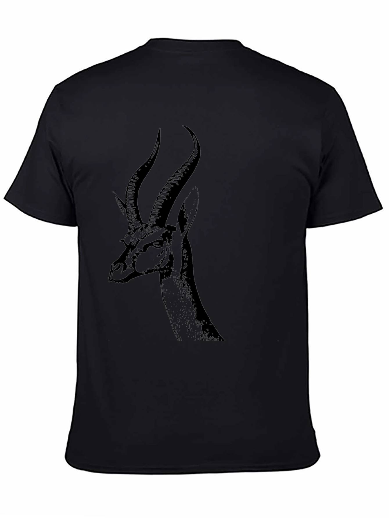 Black Gazelle Graphic Tee - Unique Animal Design - 4