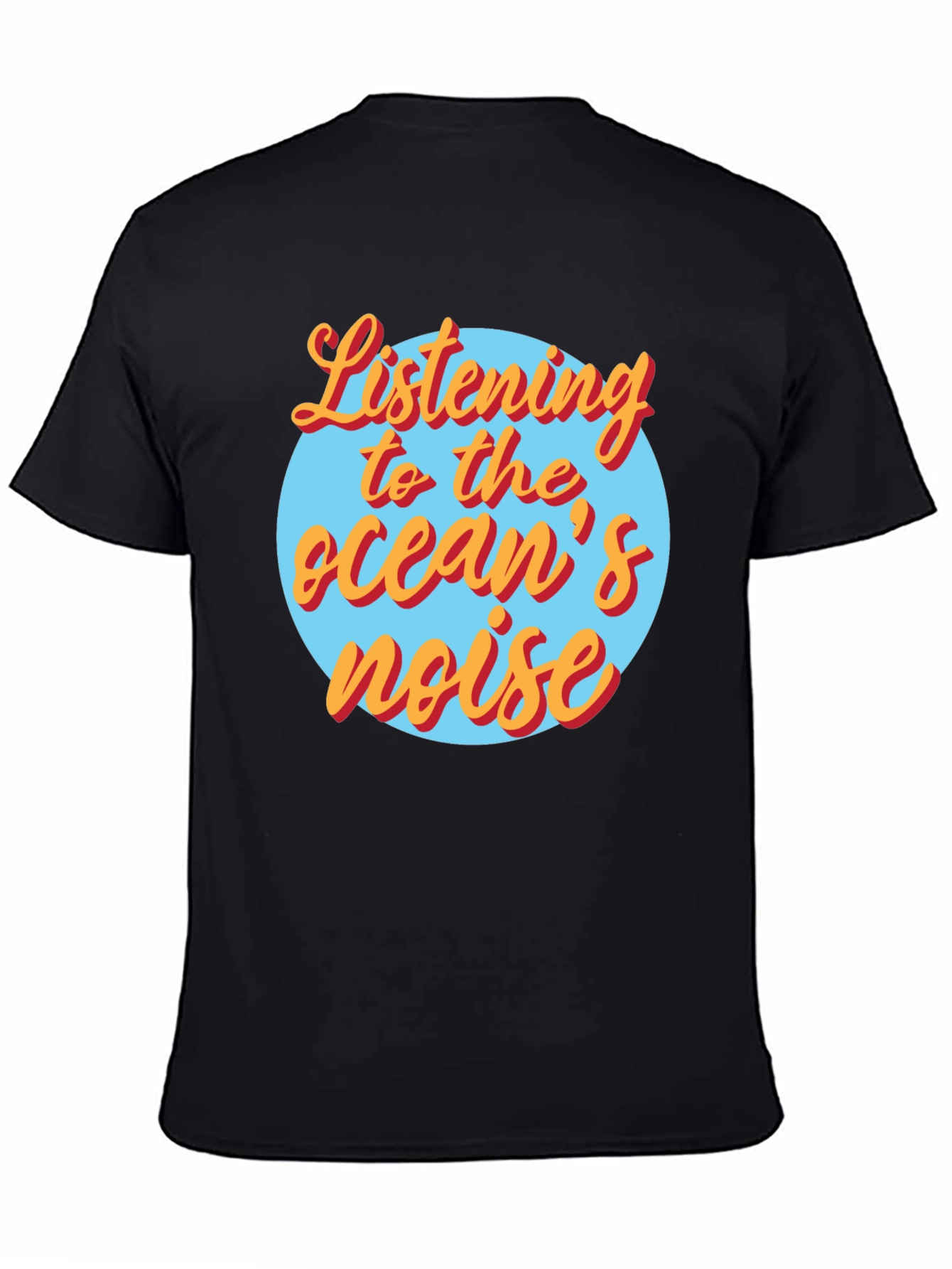 Black Listening to the Ocean's Noise Graphic Tee view 4