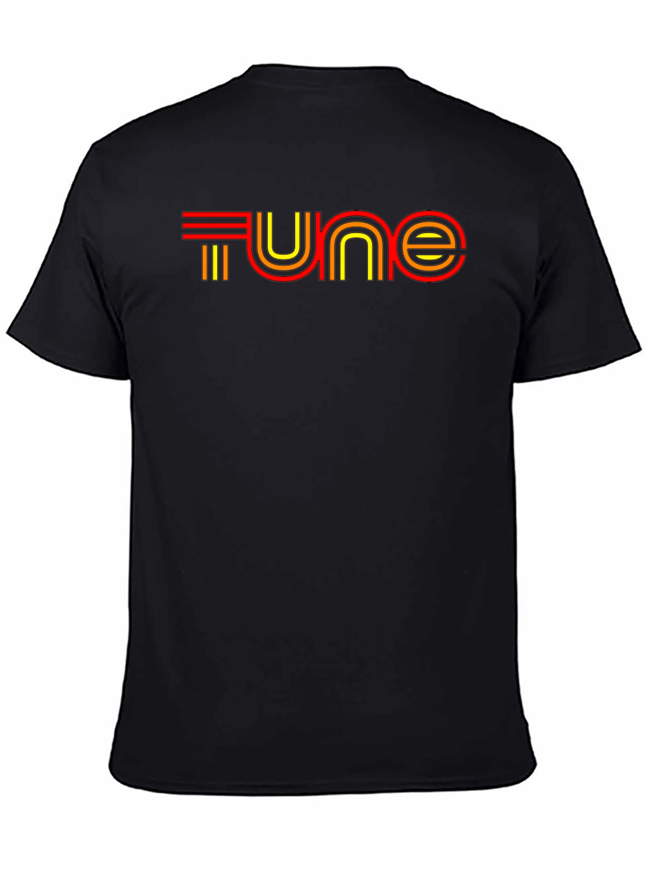 Black Retro Tune T-Shirt - Black Cotton Blend view 4