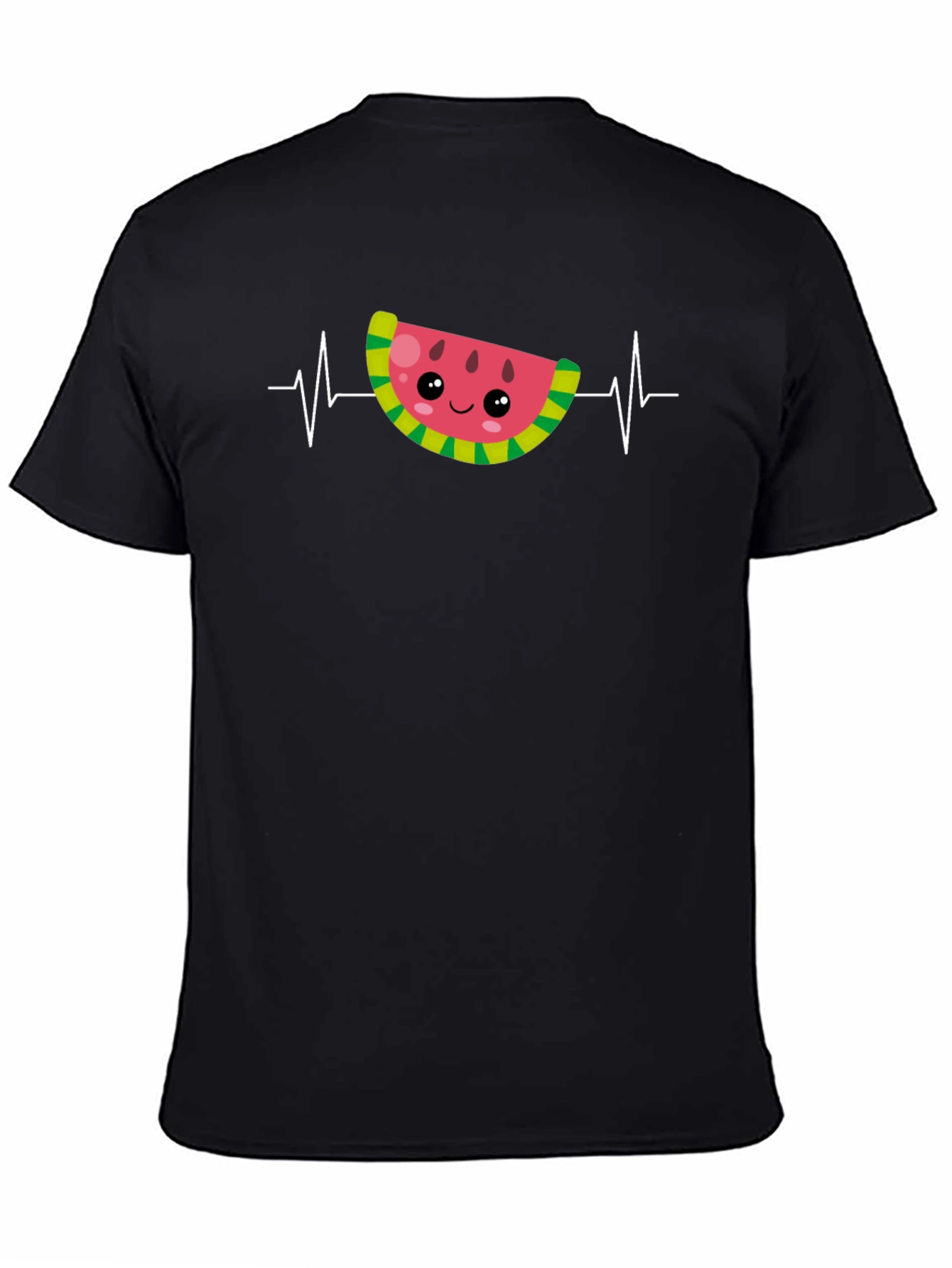 Black Watermelon Heartbeat Black T-Shirt view 4