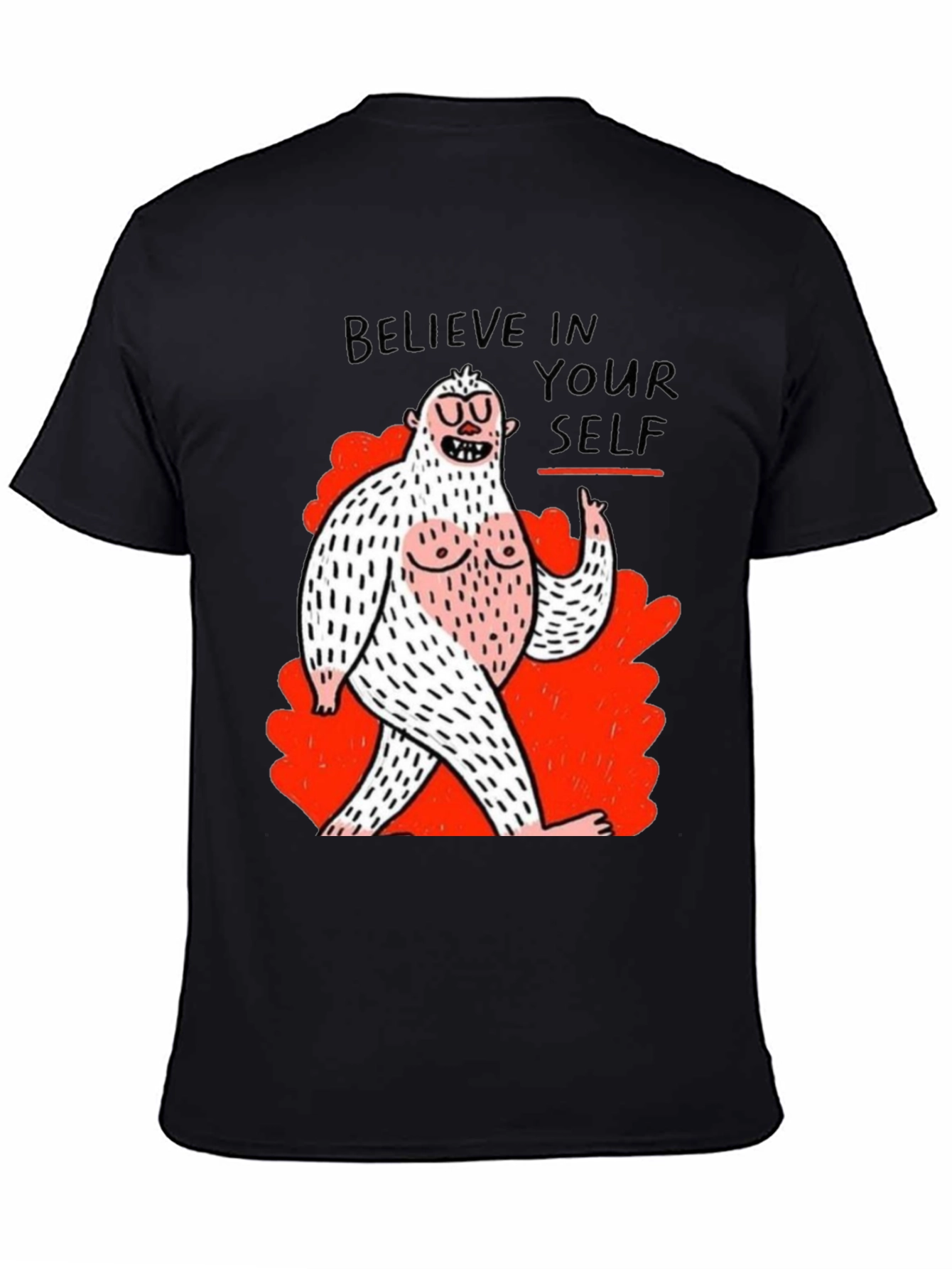 Black Believe In Yourself Funny Graphic Tee view 4