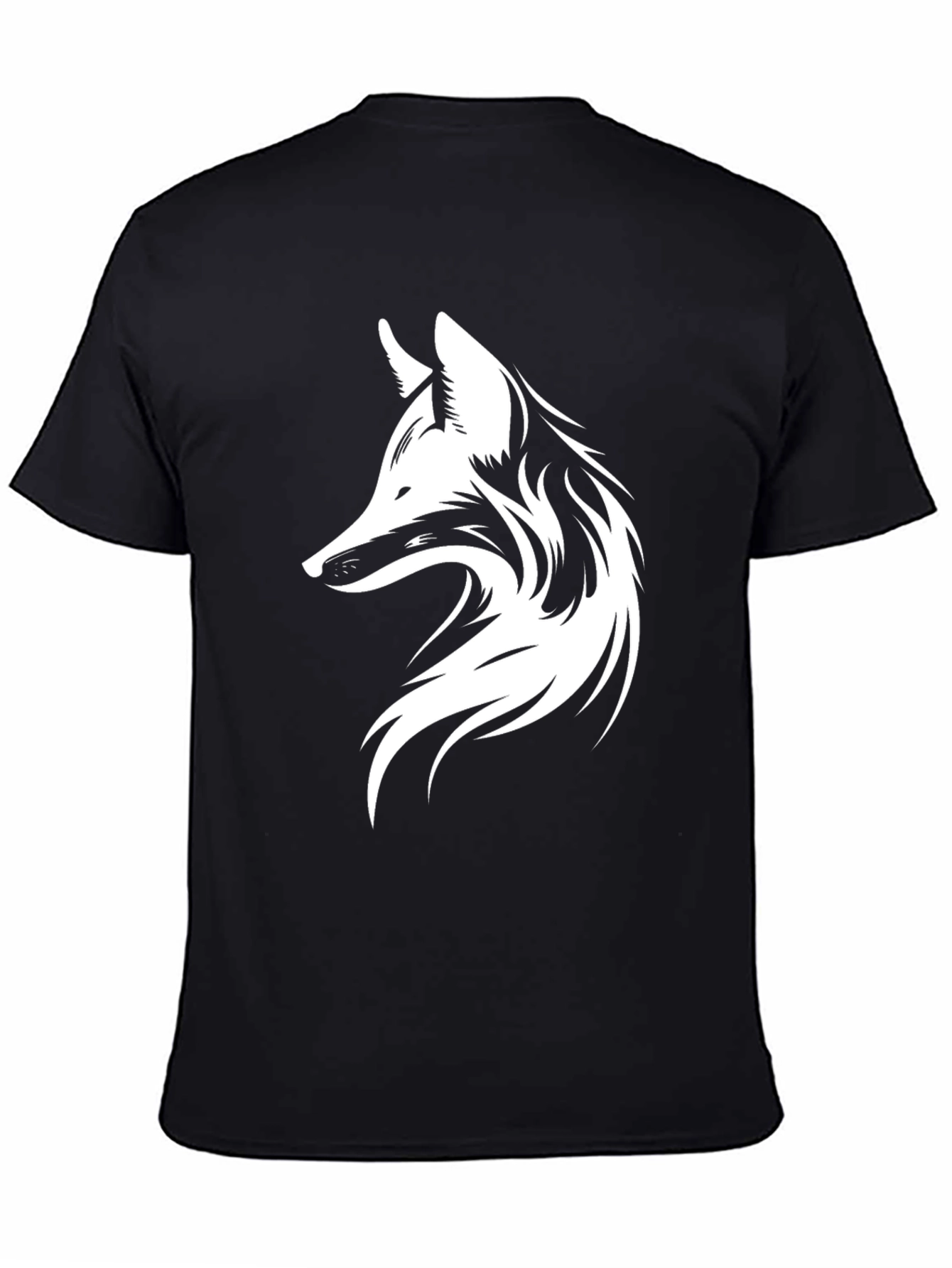Black Fox Graphic Print Men's Black T-Shirt view 4