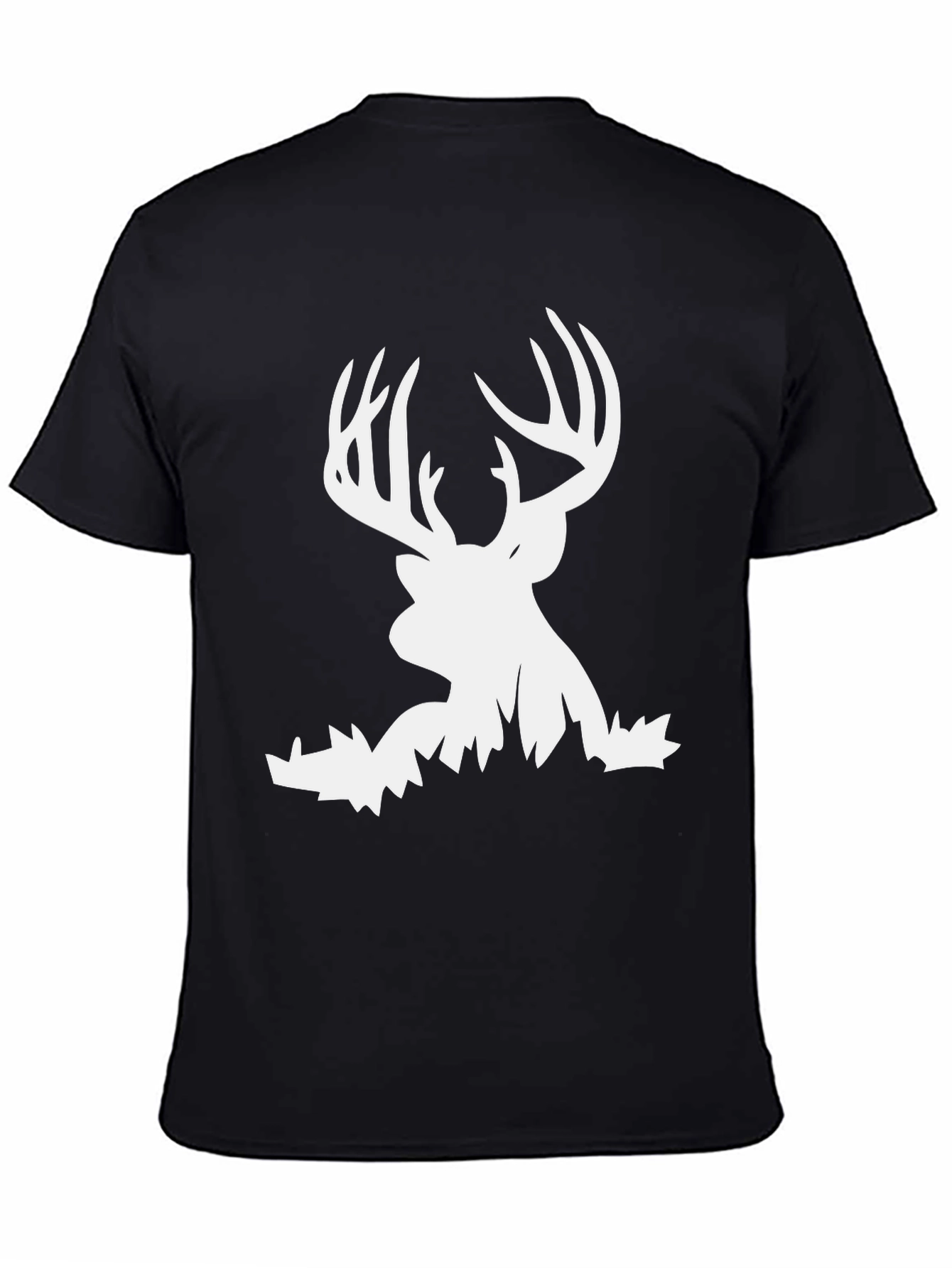 Black Deer Head Graphic Tee - Men's Black T-Shirt view 4