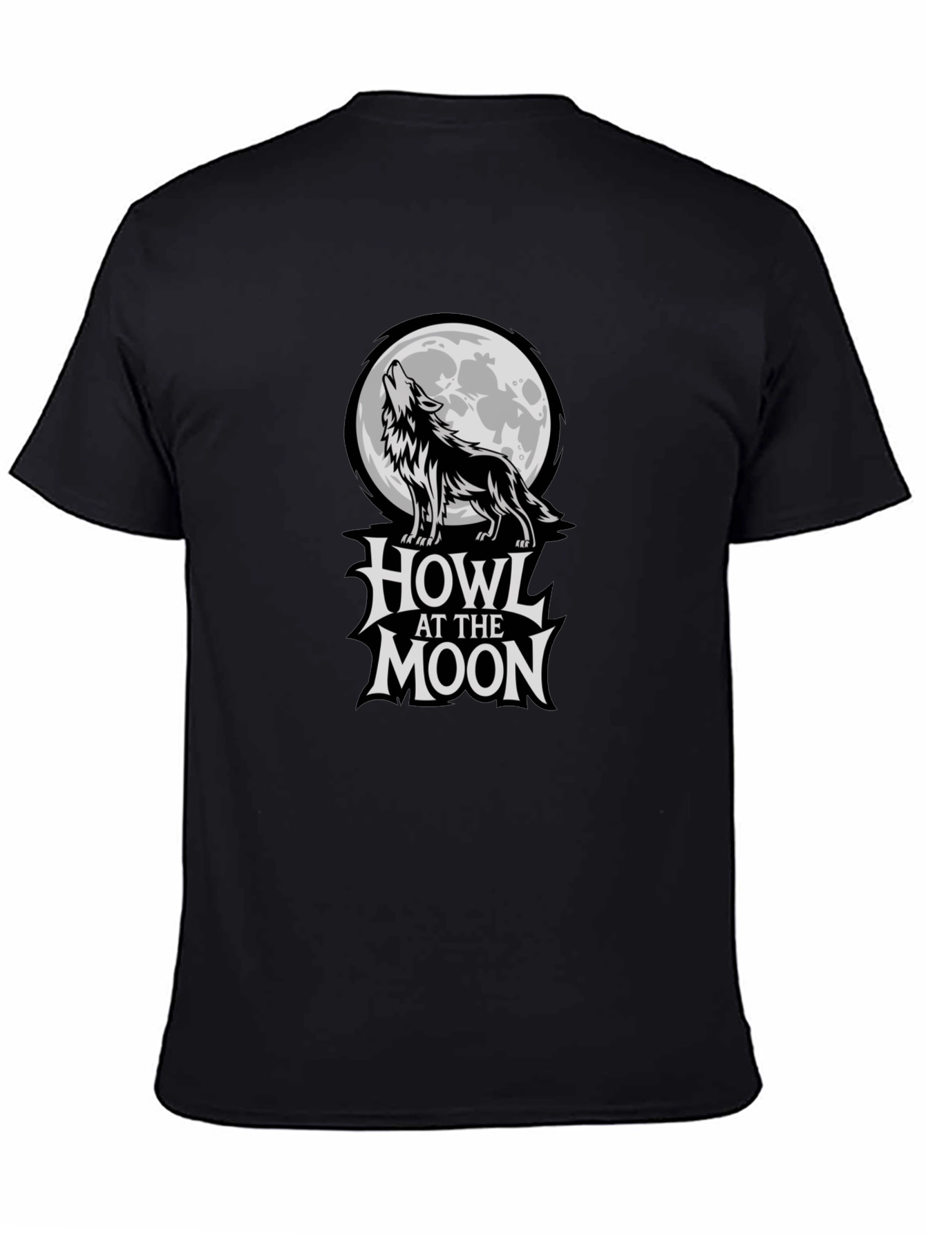 Black Howl at the Moon Graphic T-Shirt - Black view 4