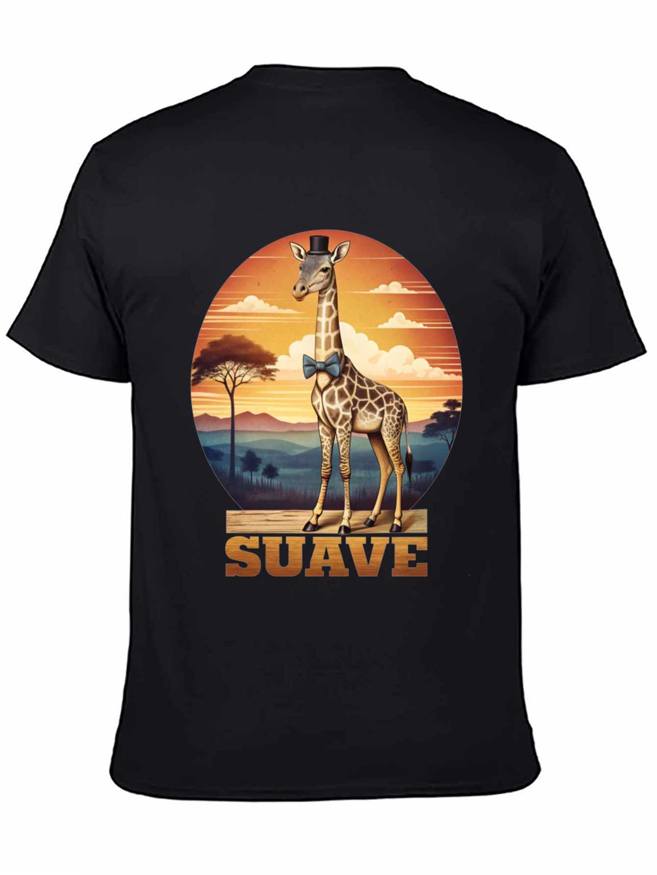 Black Suave Giraffe T-Shirt view 4