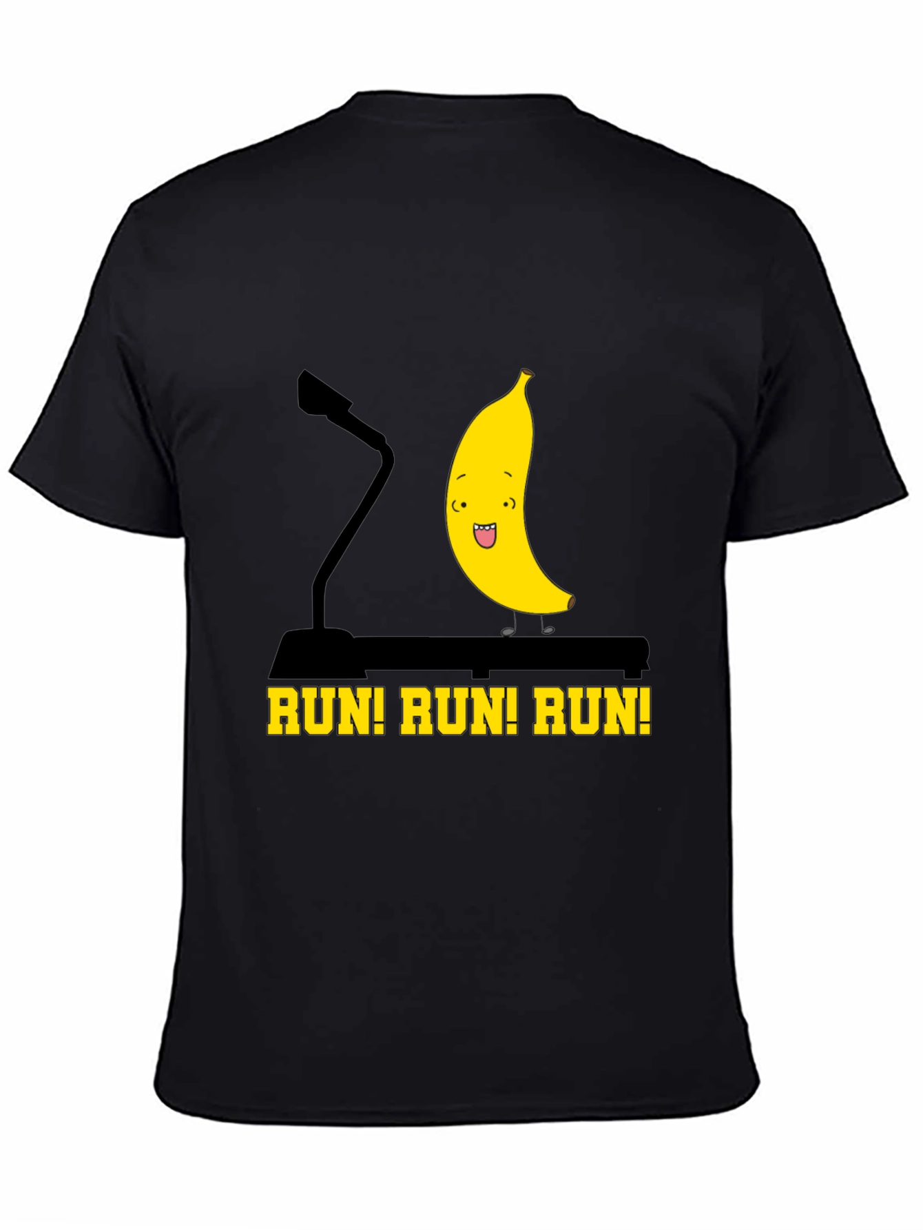 Black Run Banana Run Funny Graphic Tee view 4