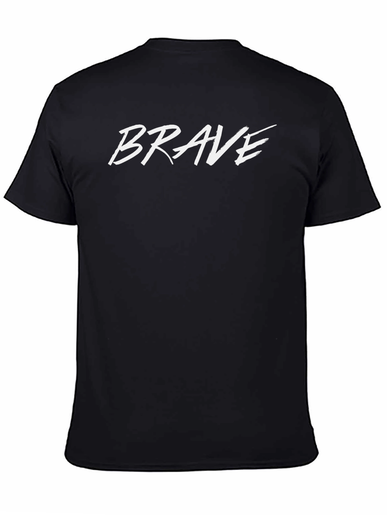 Black Brave Graphic Tee - Casual Black T-Shirt for Men view 4