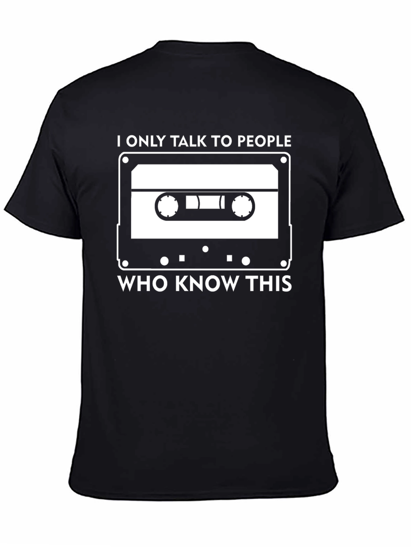 Black Retro Cassette Tape T-Shirt - Music Lover Tee view 4