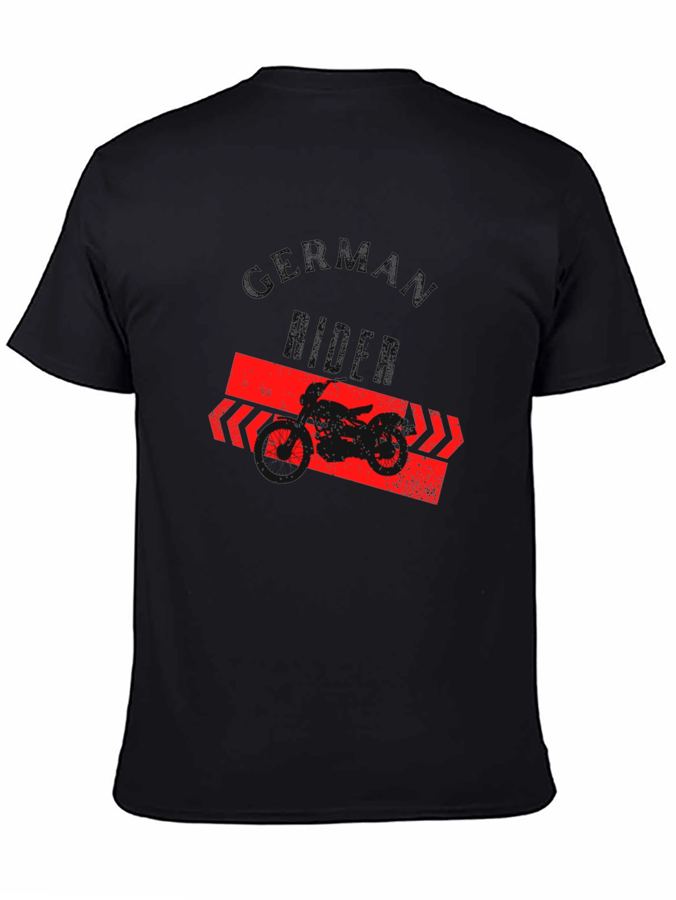 Black German Rider T-Shirt - Black, Motorcycle Graphic Tee view 4