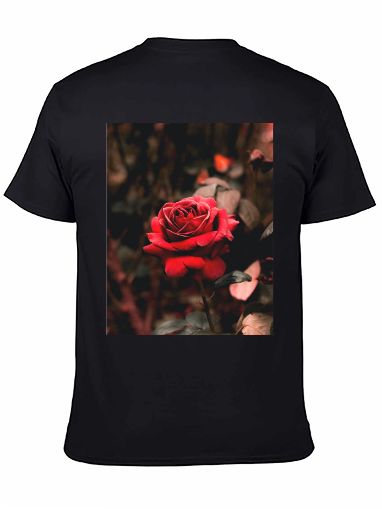 Black Rose Graphic Tee - Black Cotton T-Shirt view 4