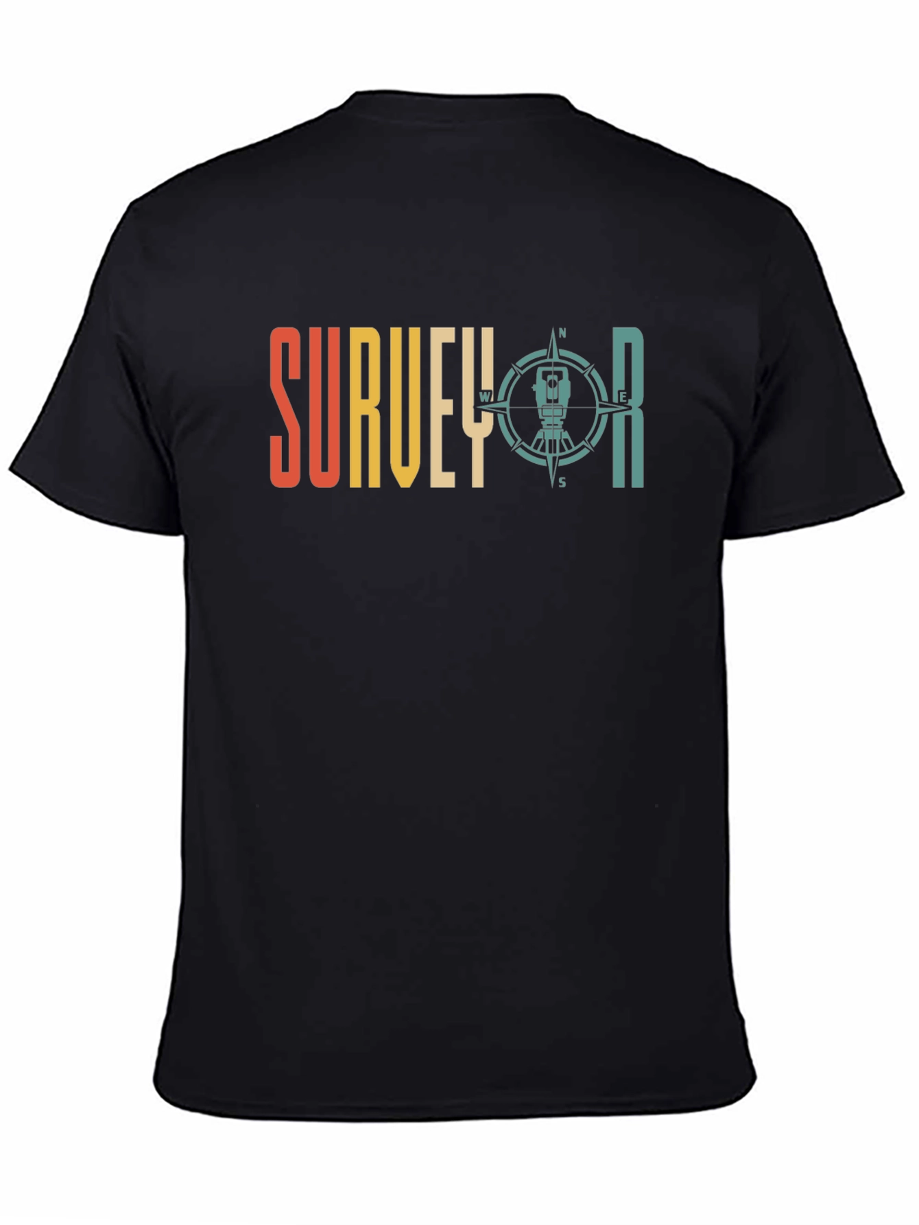 Surveyor Compass Graphic Tee - Black Crew Neck - 4