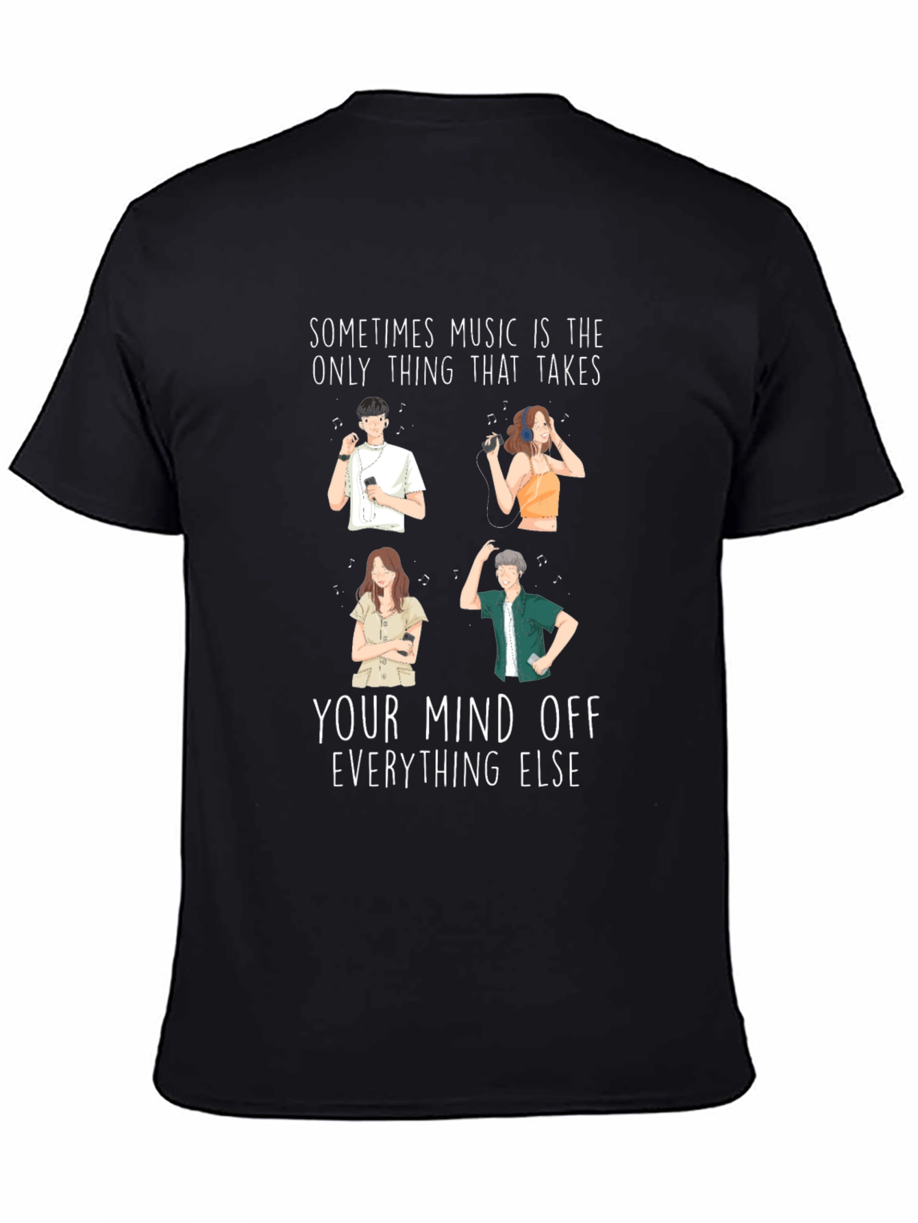 Black Music Takes Your Mind Off T-Shirt view 4