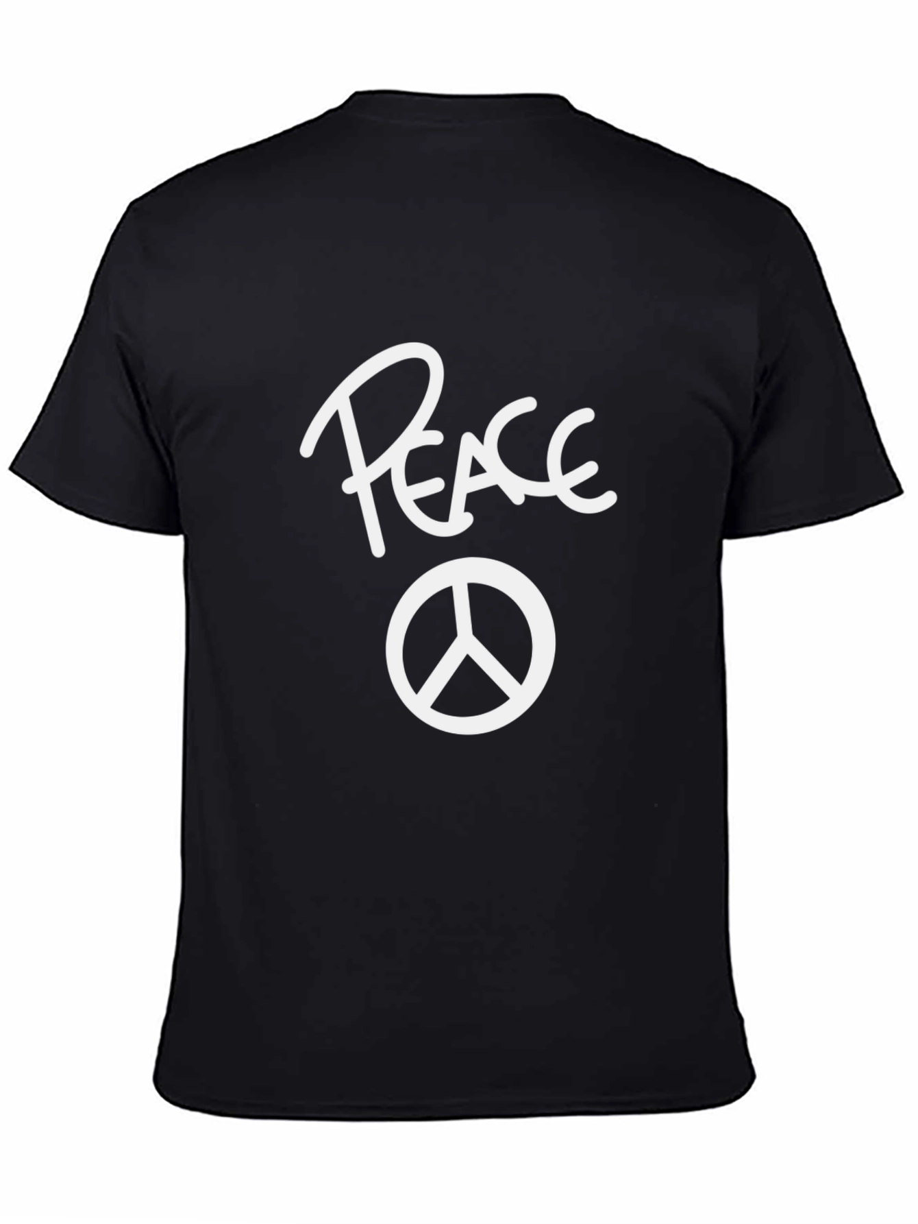 Black Peace Sign Black T-Shirt view 4