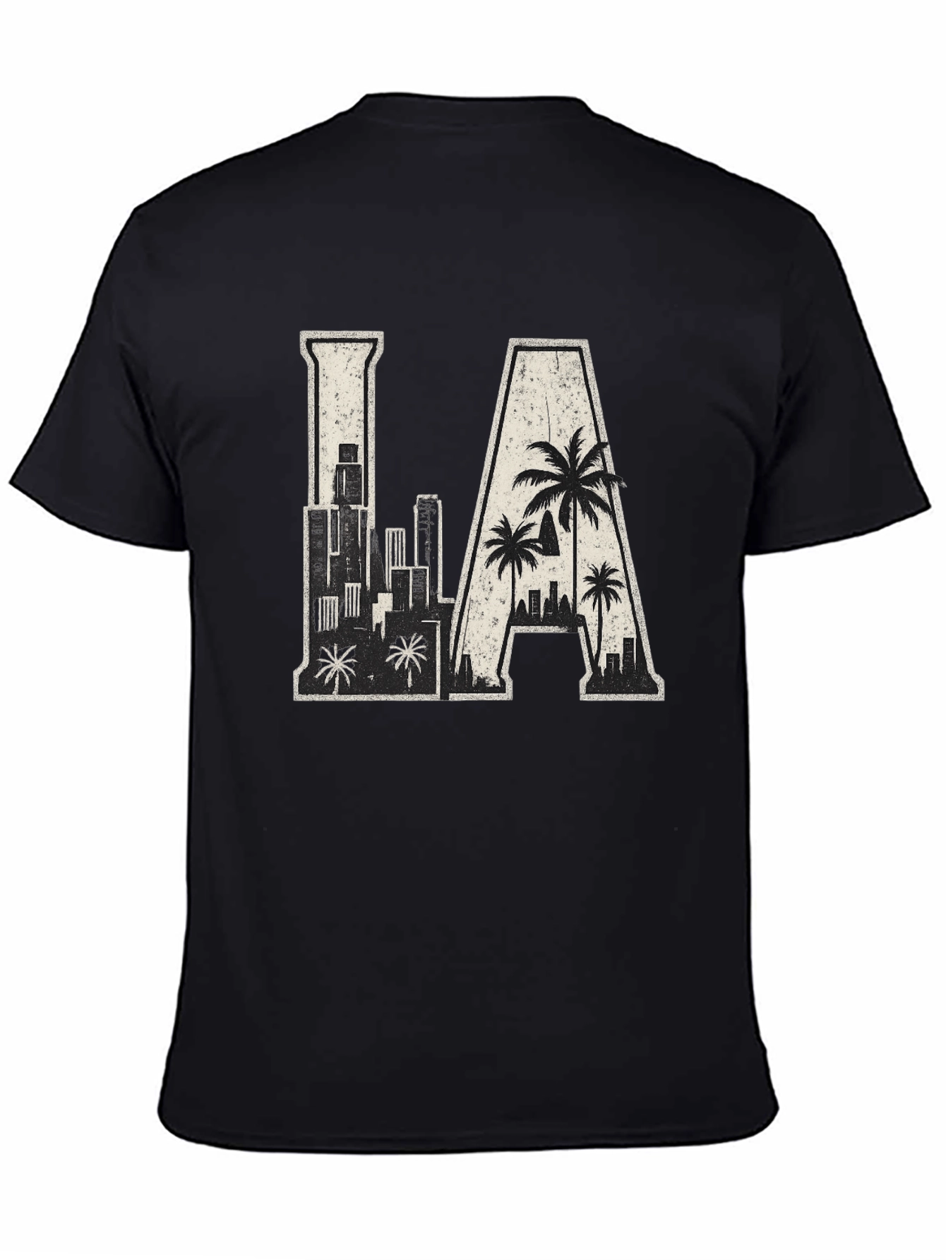 Black LA Skyline Graphic Tee - Urban Style view 4