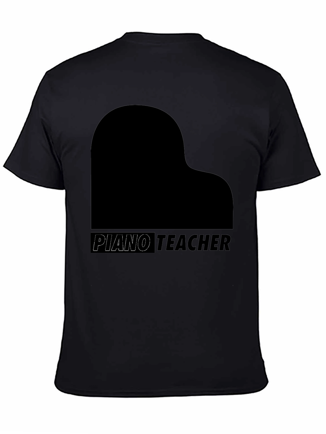 Piano Teacher Graphic Black T-Shirt - 4