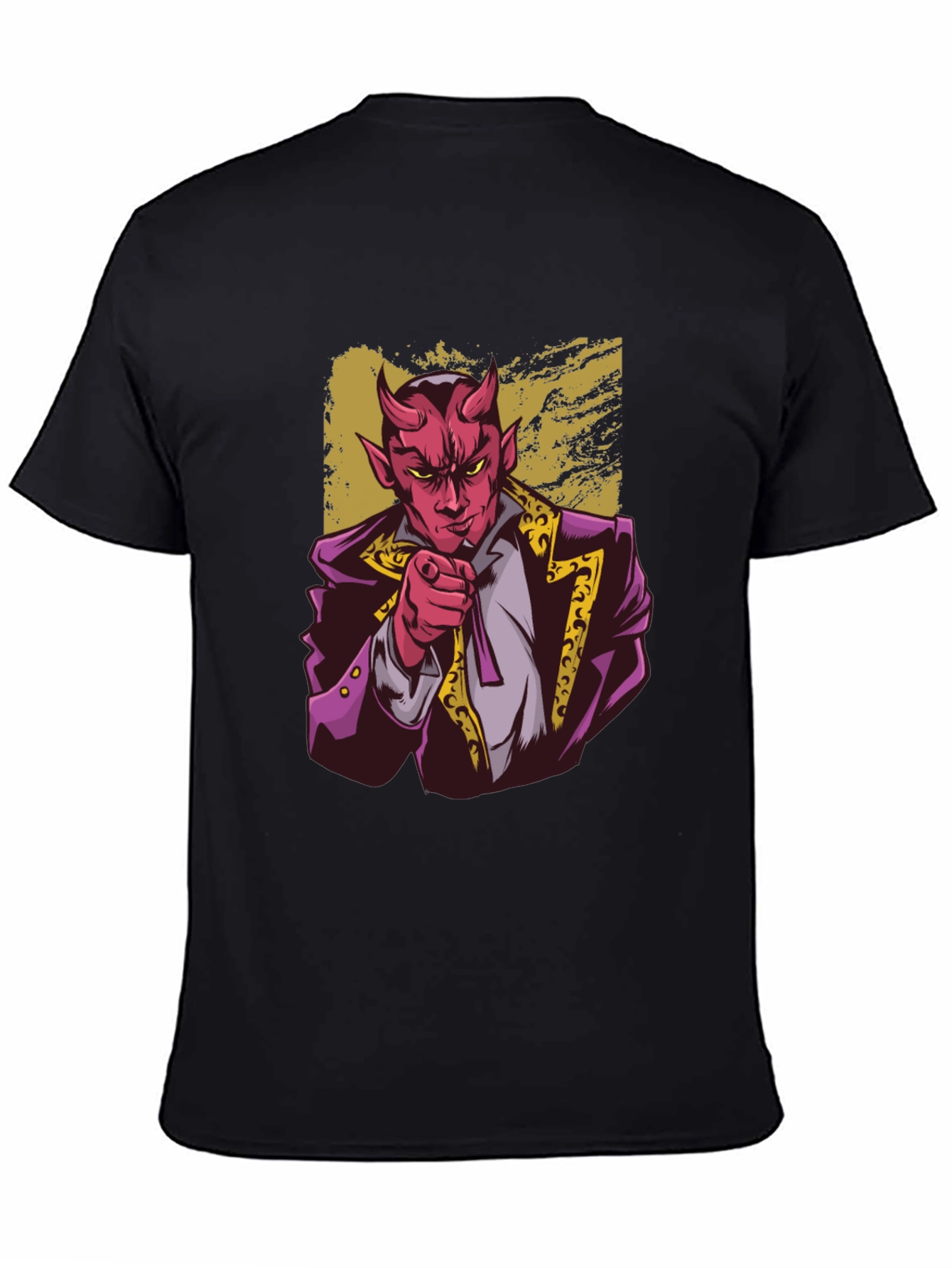 Black Devil Pointing Graphic Tee - Stylish Men's T-Shirt view 4