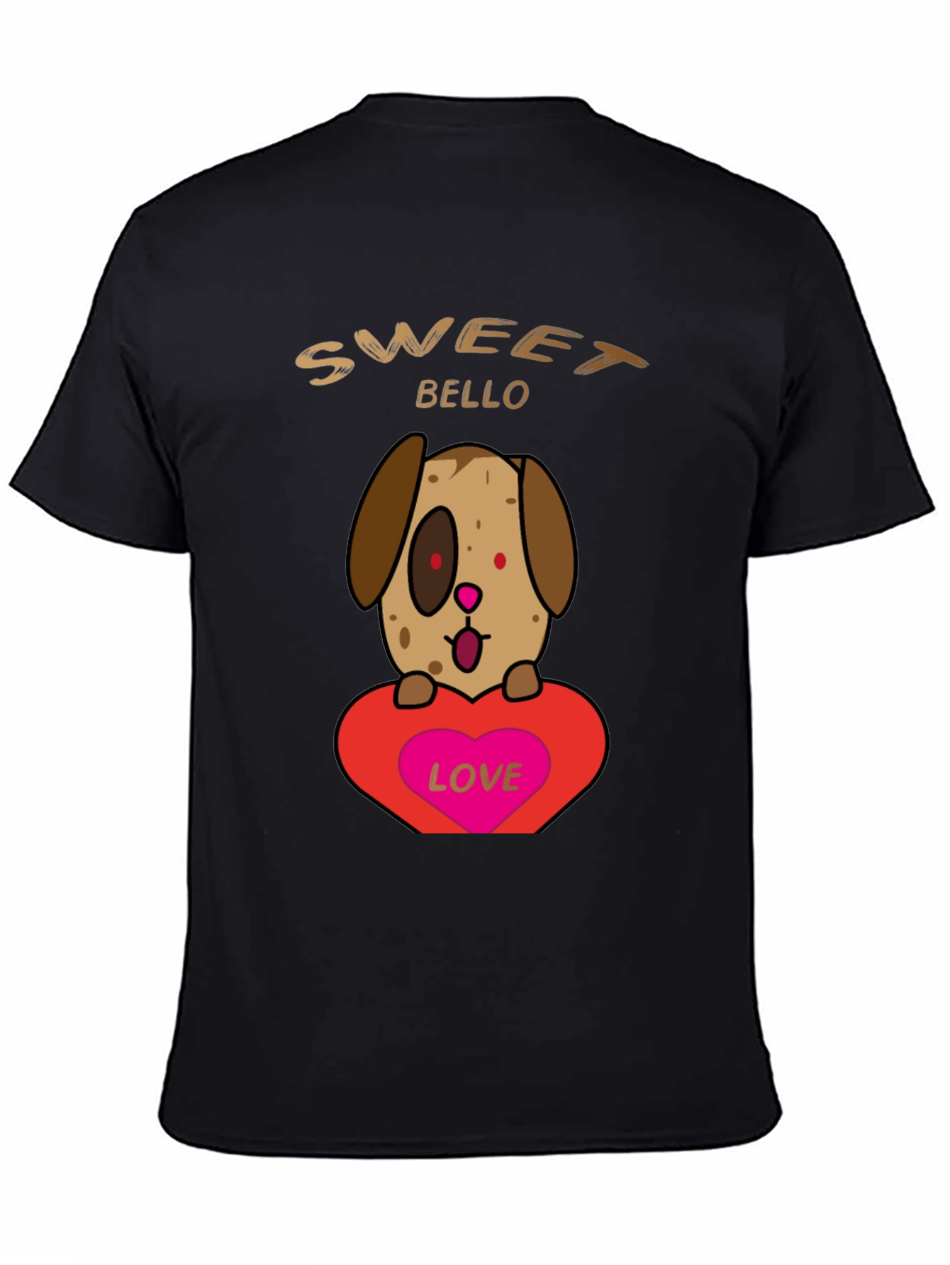 Black Sweet Bello Dog Lover T-Shirt view 4