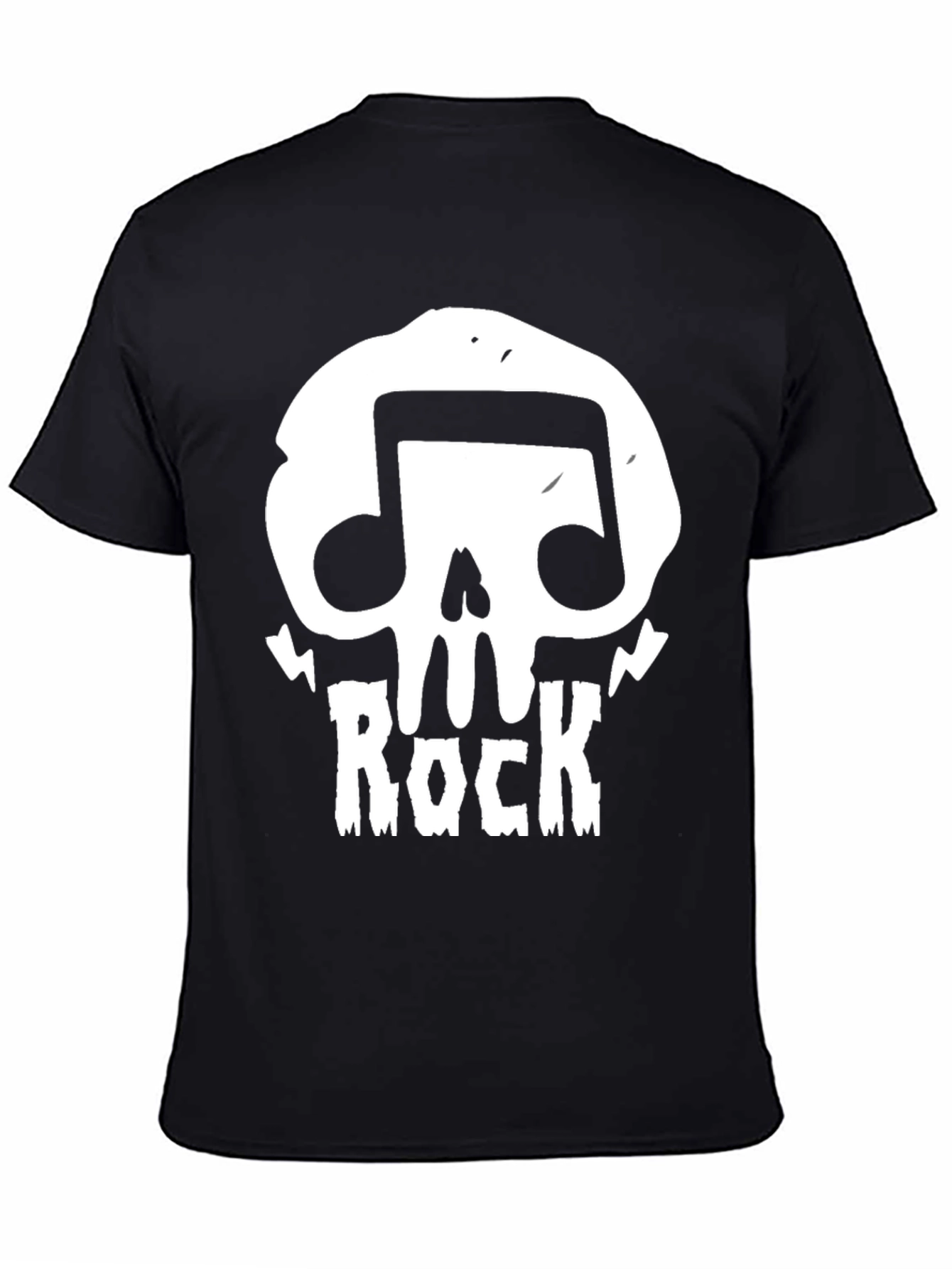 Black Rock Music Skull T-Shirt - Mens Black Graphic Tee view 4