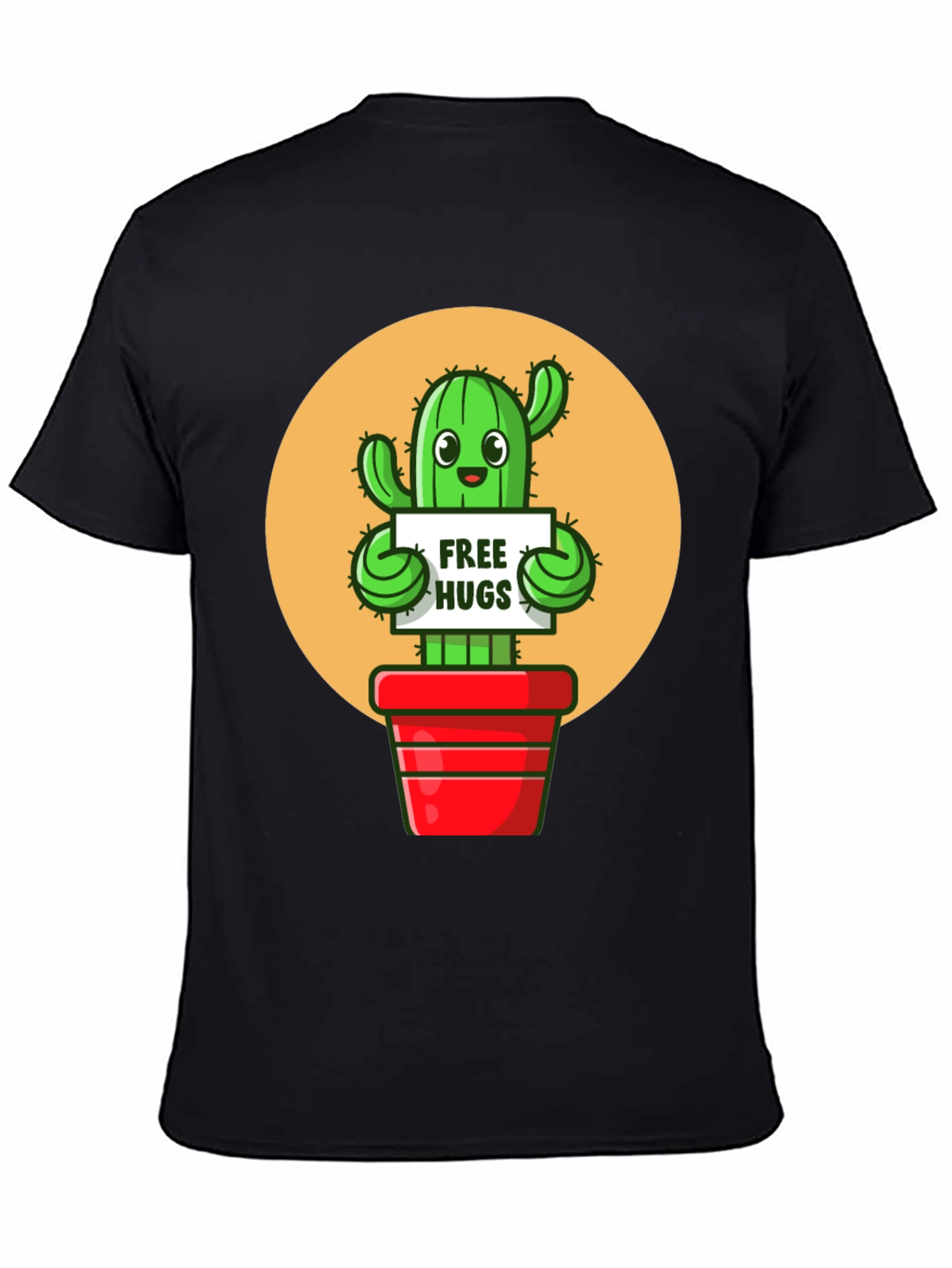 Black Cactus Free Hugs Graphic Tee view 4