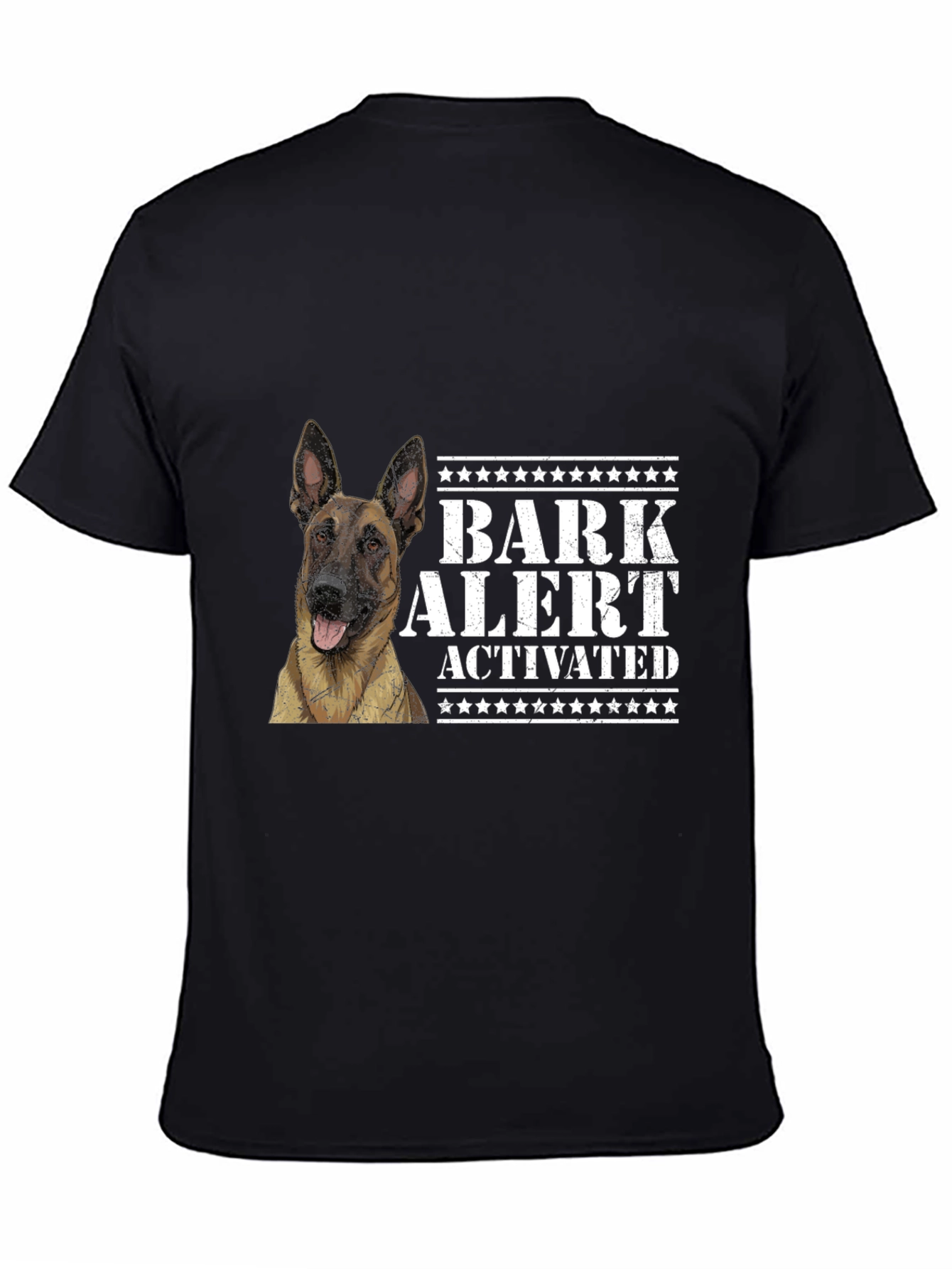 Black Bark Alert Dog Lover T-Shirt view 4