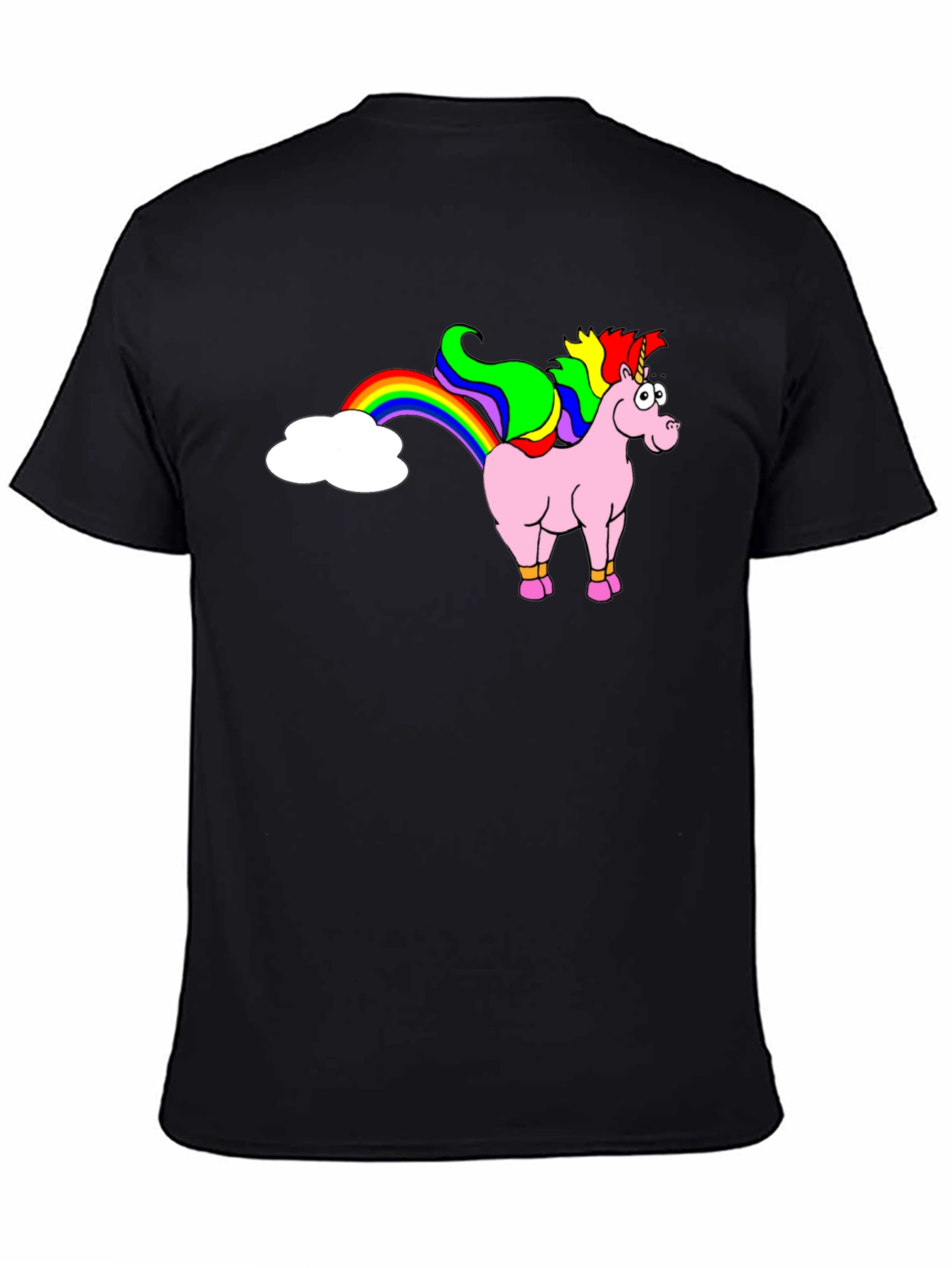Black Unicorn Rainbow Funny Graphic Tee view 4