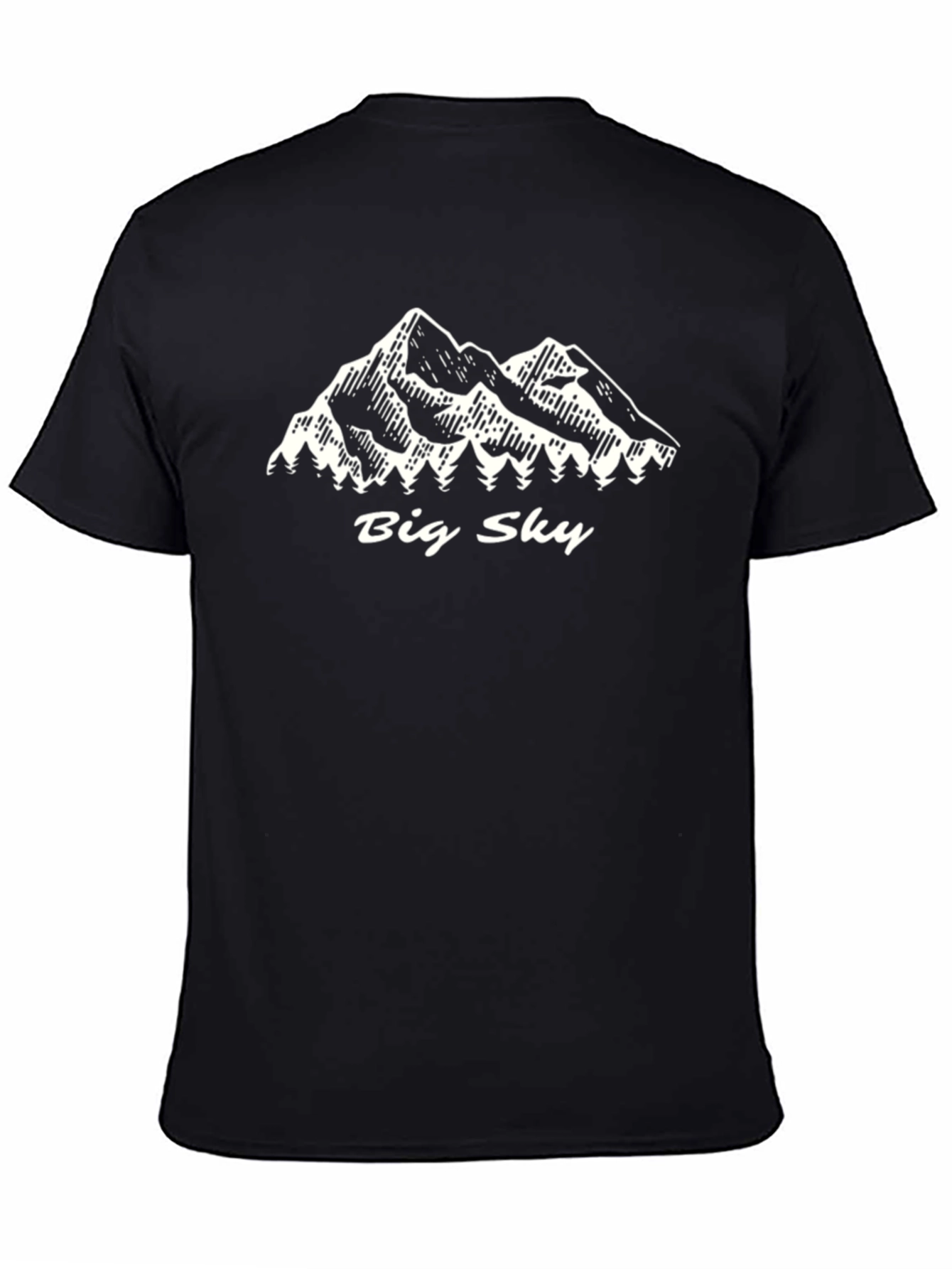 Black Big Sky Mountain Graphic T-Shirt - Black view 4