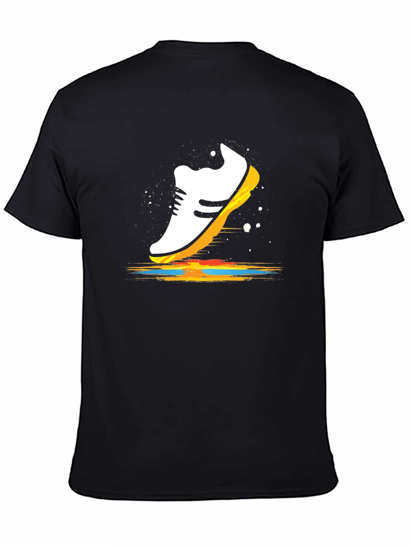 Black Running Shoe Graphic Tee - Black Cotton view 4