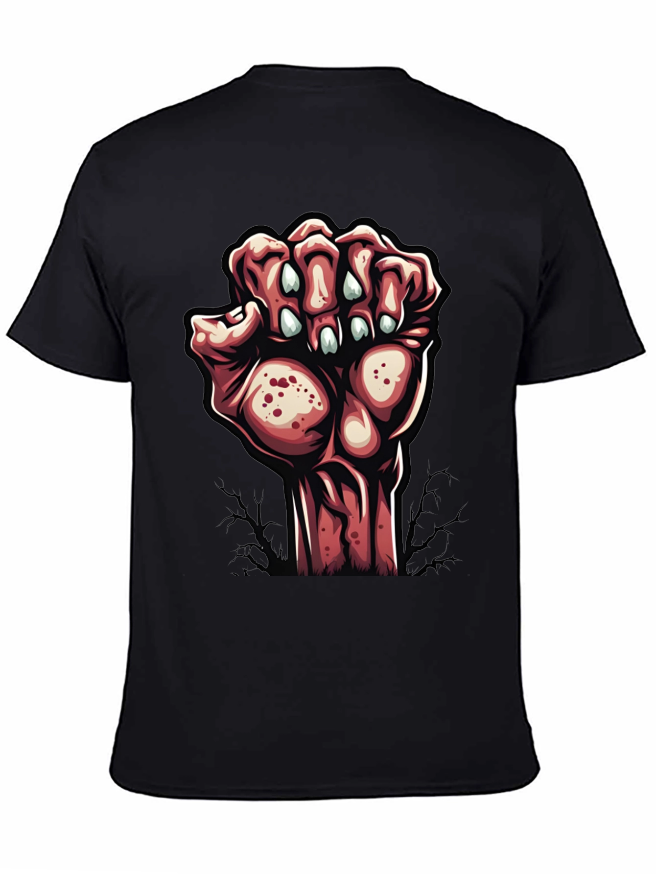 Black Zombie Hand Graphic Tee - Unique Halloween Style view 4