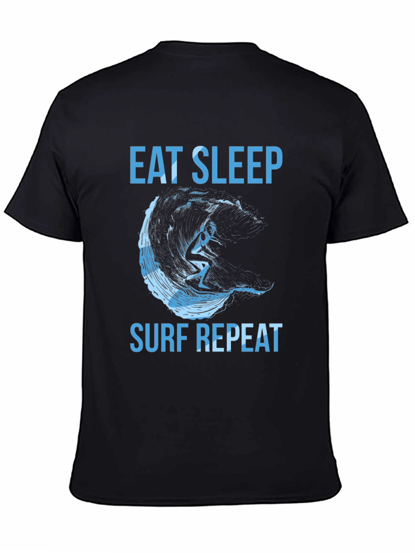 Black Eat Sleep Surf Repeat Graphic Tee view 4