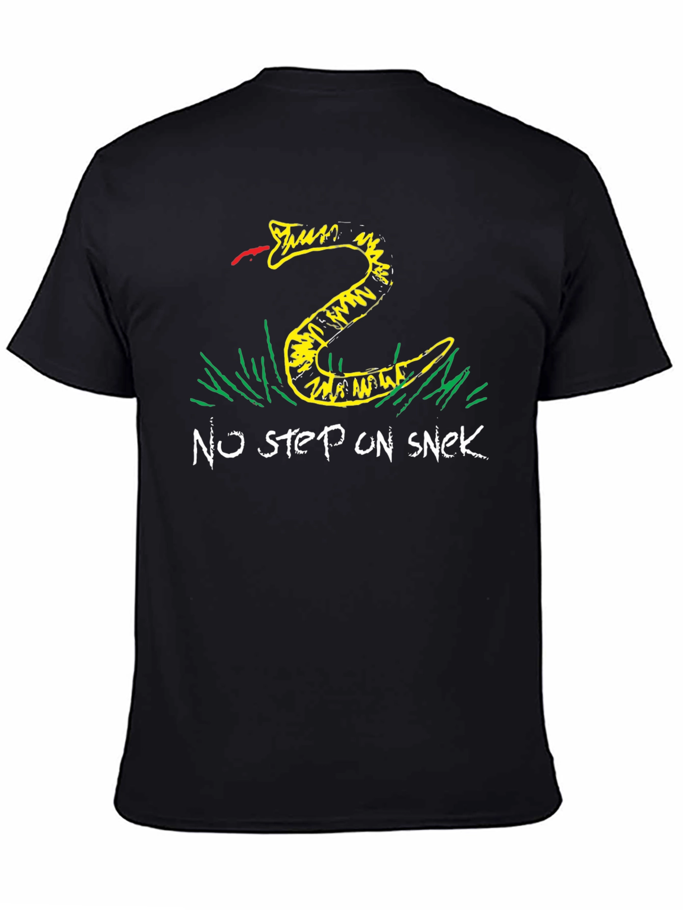 Black No Step on Snek T-Shirt - Black Graphic Tee view 4