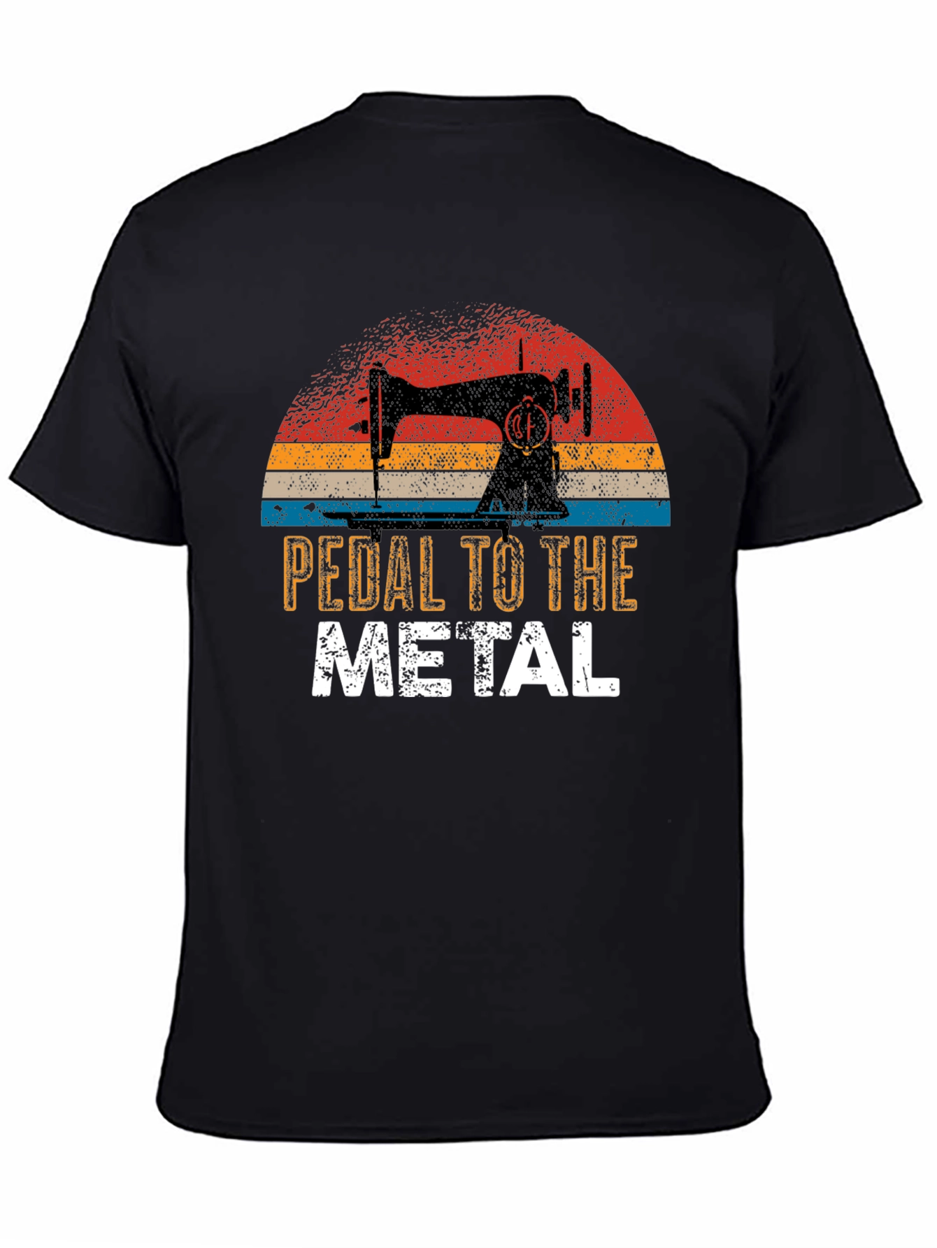 Black Pedal to the Metal Sewing Machine Graphic T-Shirt view 4