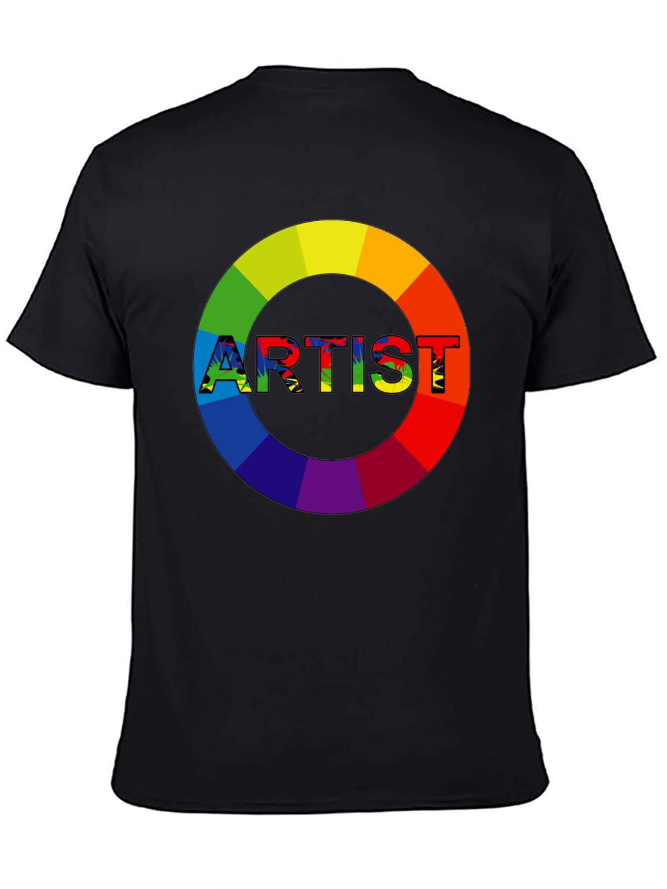 Black Rainbow Artist Graphic Tee - Creative Expression view 4