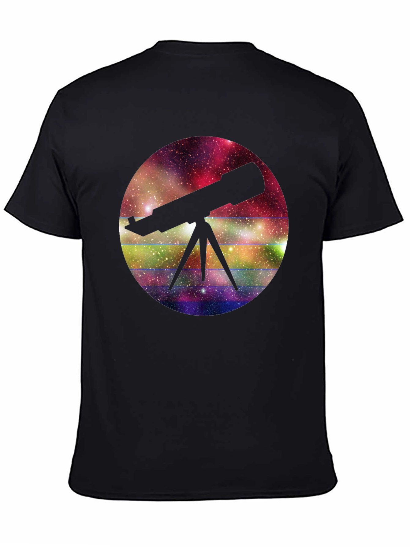 Black Telescope Galaxy T-Shirt - Explore the Universe view 4
