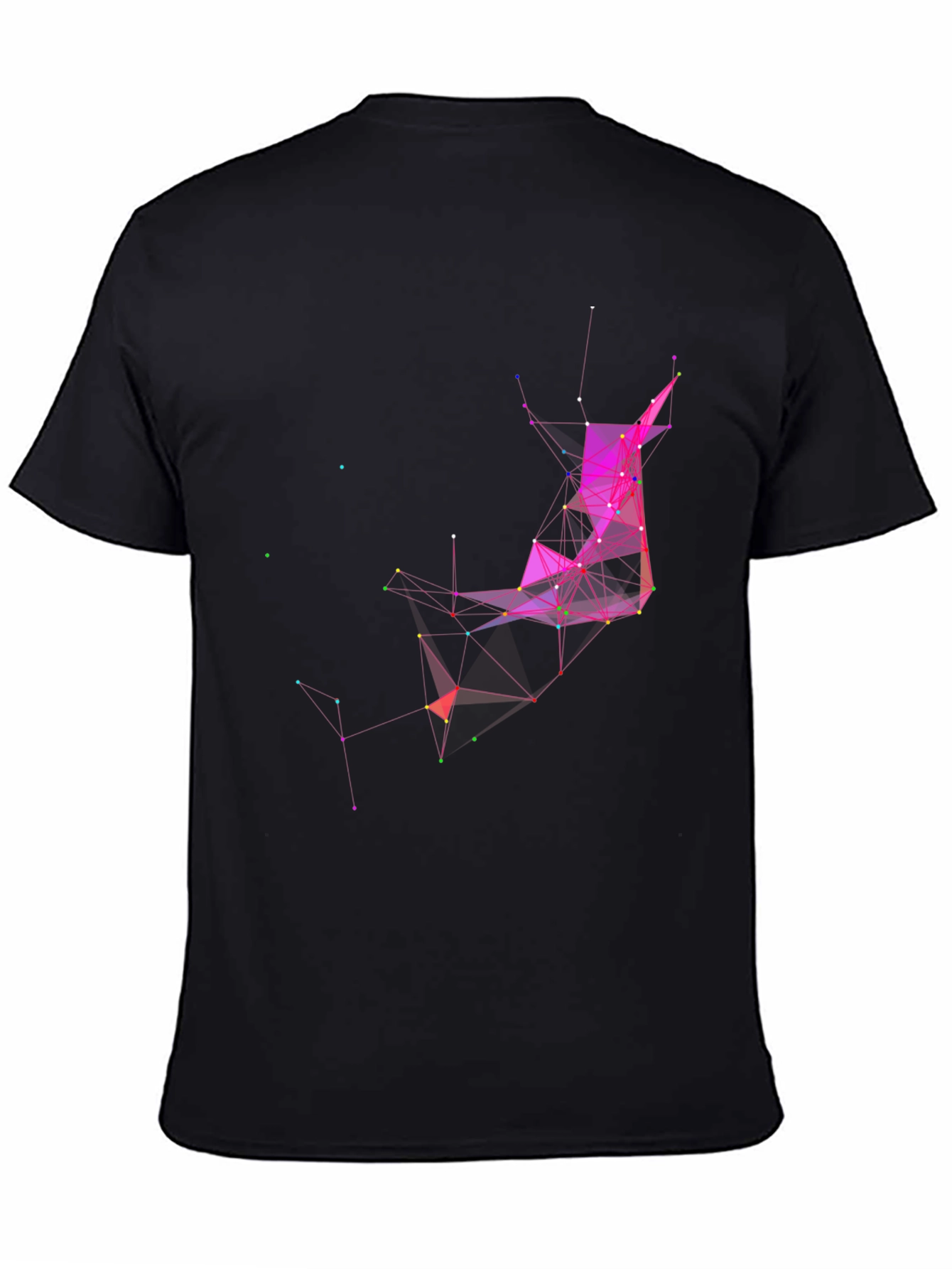 Black Abstract Geometric T-Shirt view 4