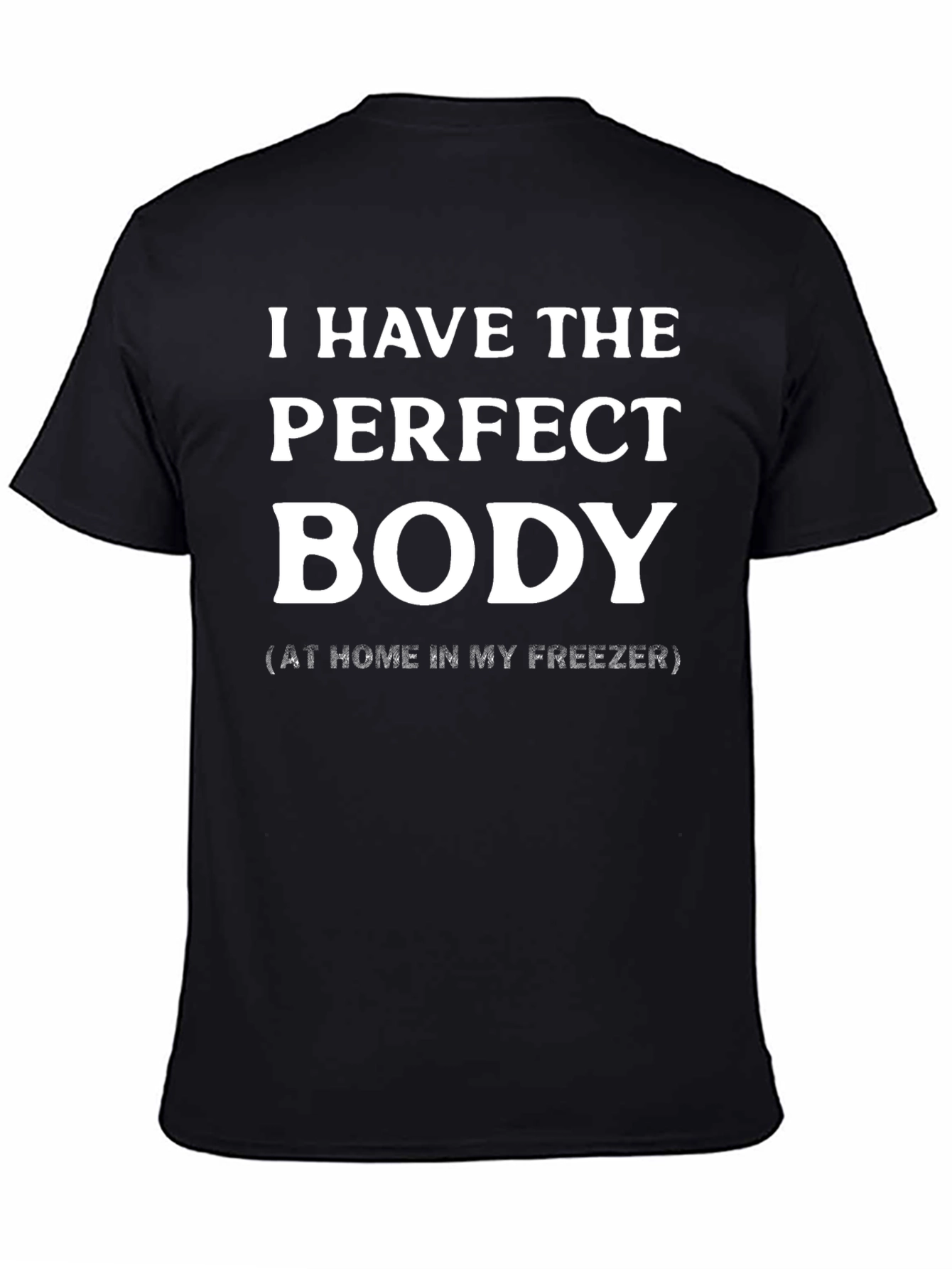 Black Funny "Perfect Body" Novelty Graphic Tee - Black view 4