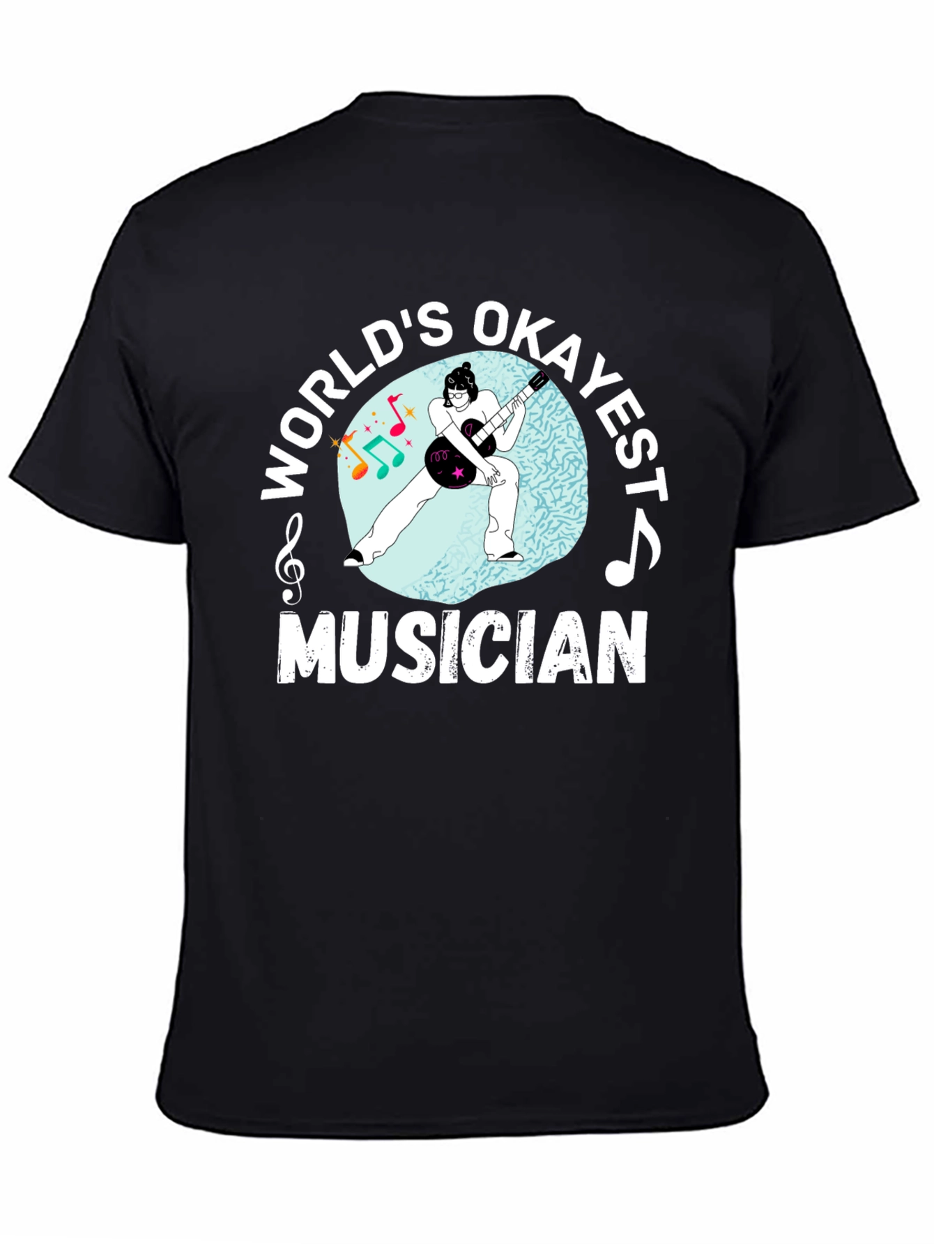 Black World's Okayest Musician Black Graphic Tee view 4