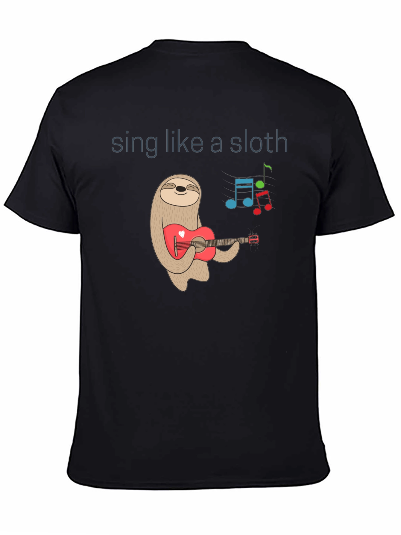 Black Sing Like a Sloth T-Shirt view 4