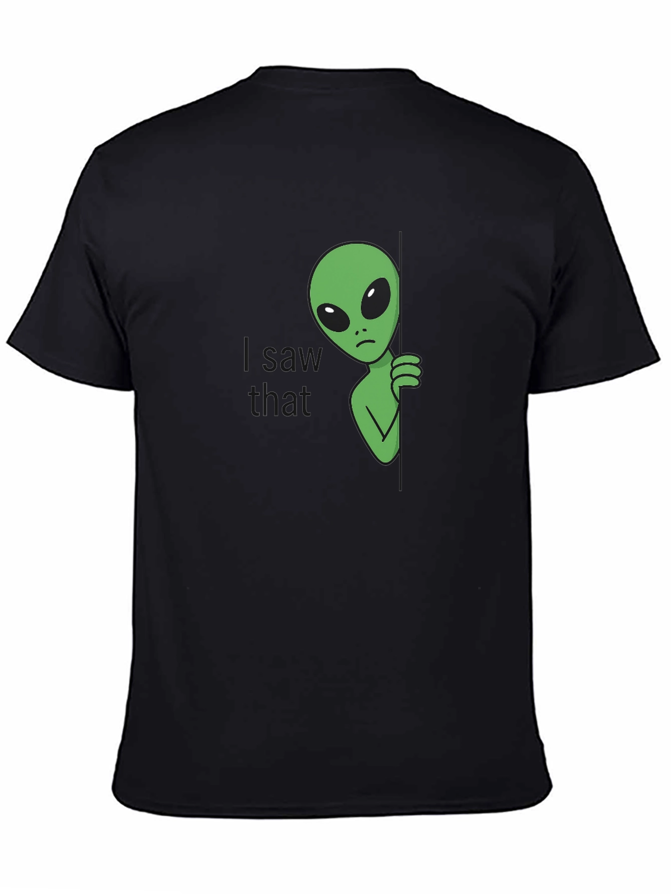 Black I Saw That Alien Graphic Tee - Black Cotton Blend view 4