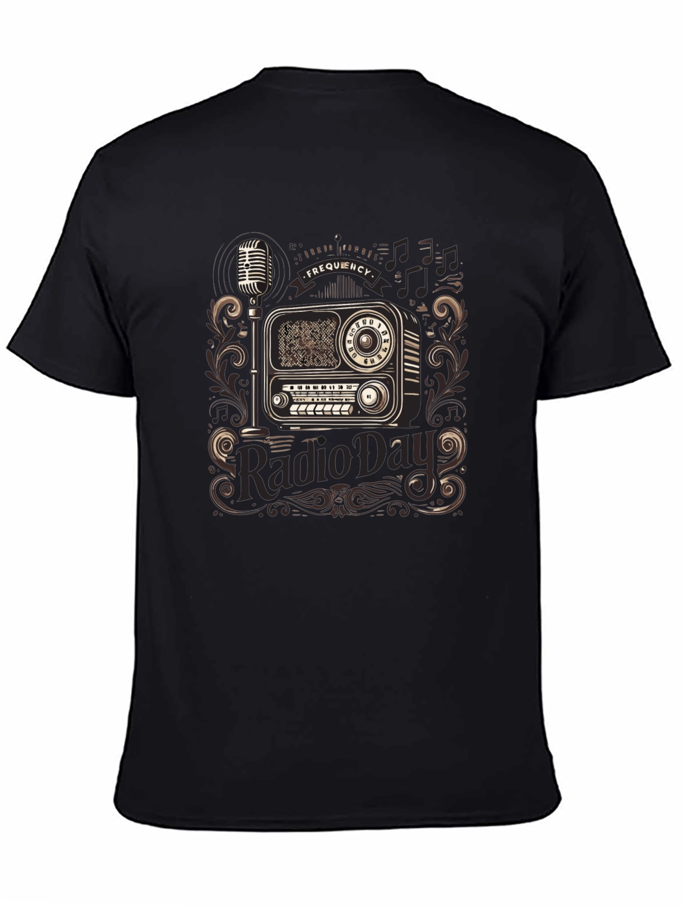 Black Vintage Radio Day T-Shirt - Black view 4