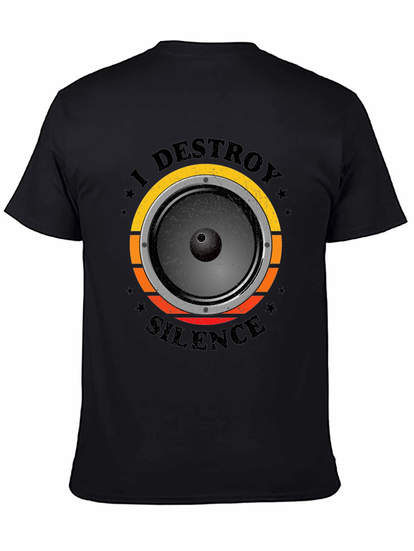 Black I Destroy Silence Graphic T-Shirt view 4